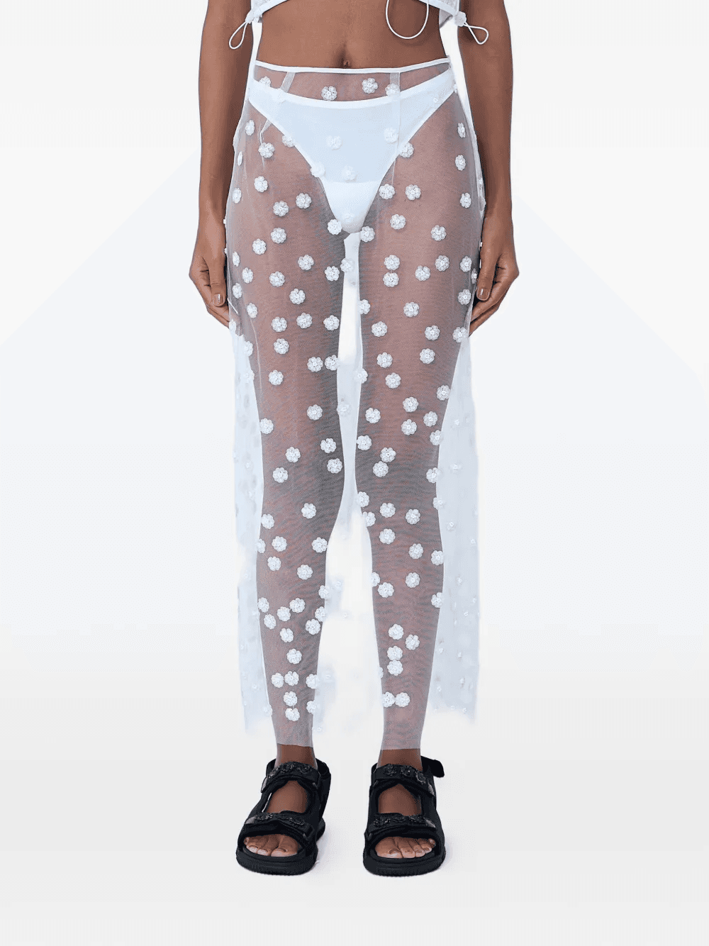 floral-appliqué maxi skirt - Image 1