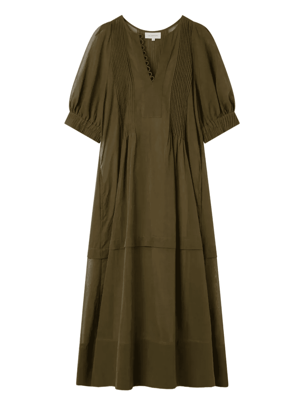 Skye pleated puff-sleeve dress - Image 1