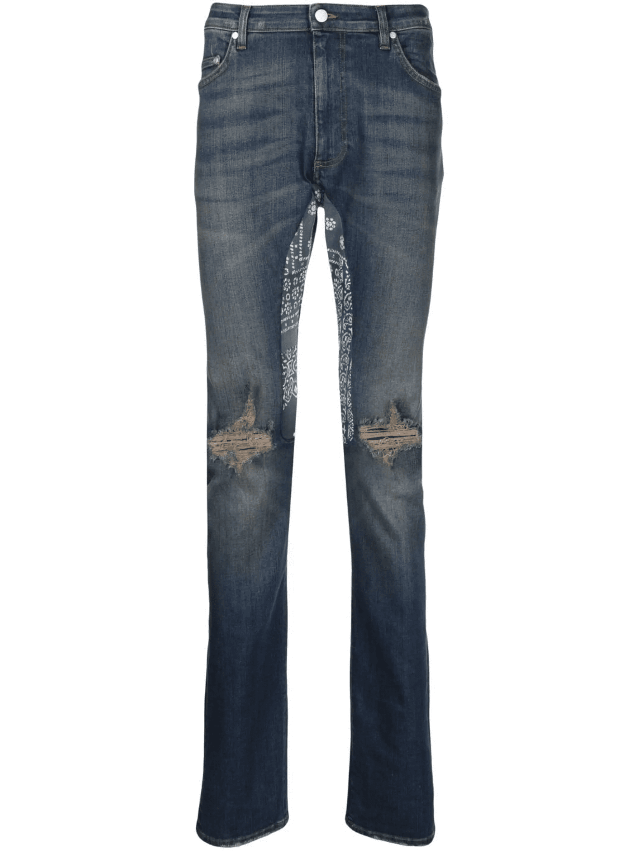 bandana-print straight-leg jeans - Image 1