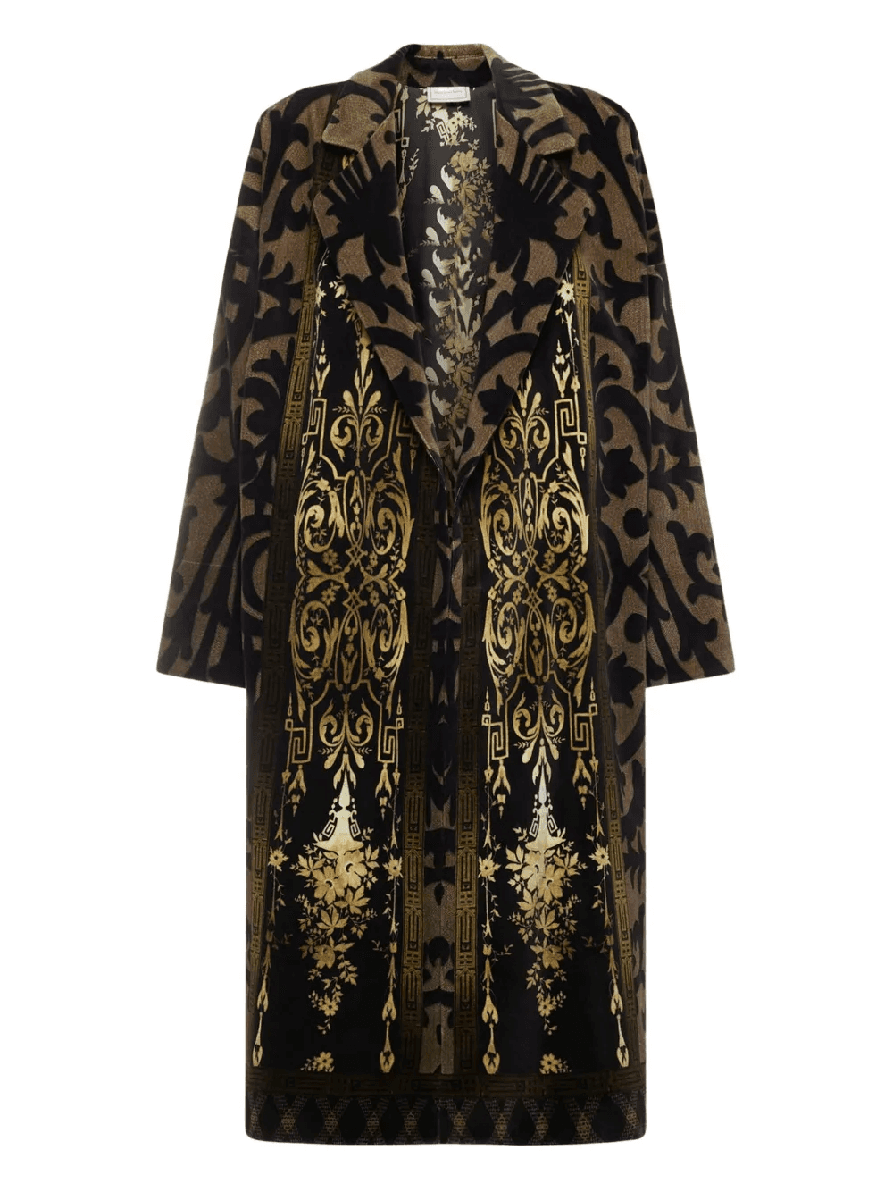 damask-print velvet coat - Image 1