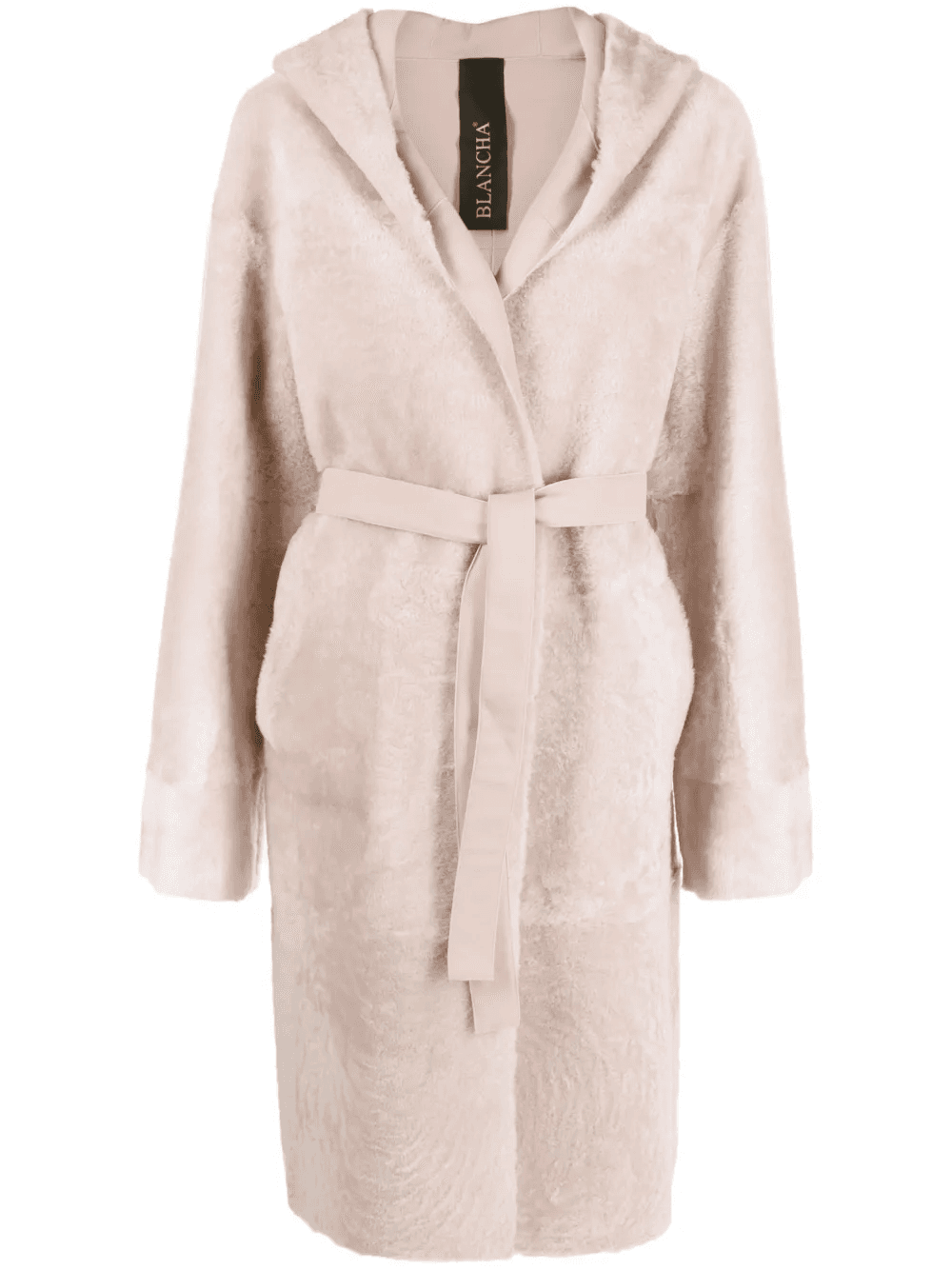 reversible belted shearling coat - Image 1