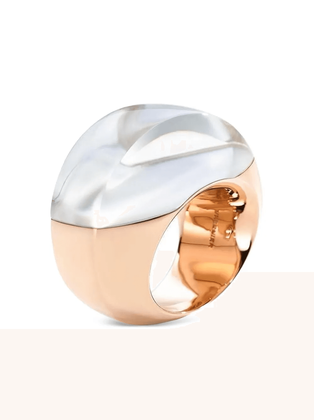 18K rose gold Aladino mother-of-pearl ring - Image 1