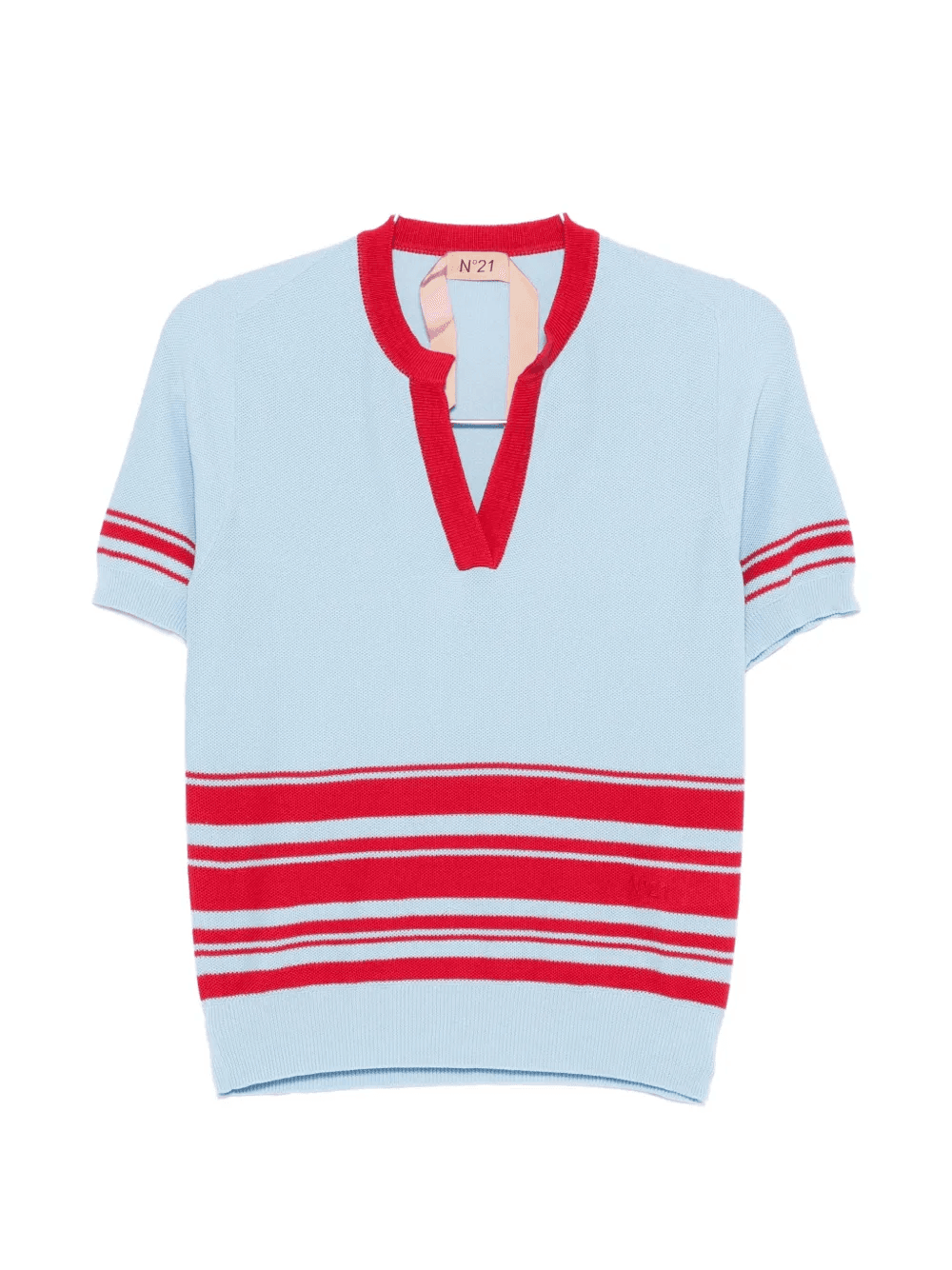 striped V-neck top - Image 1