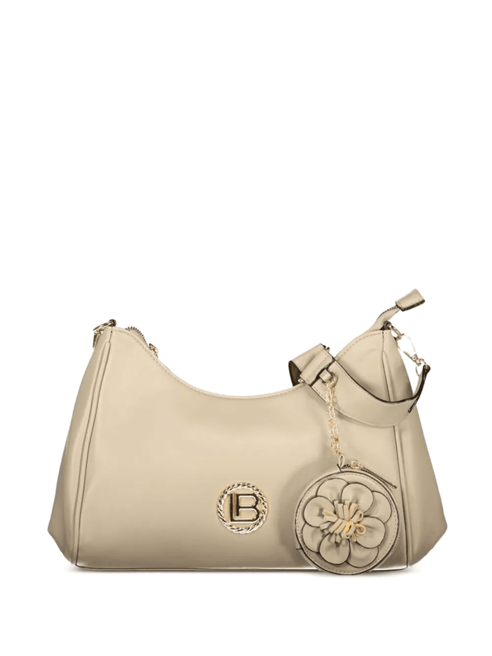 logo-plaque floral-appliqué shoulder bag - Image 1
