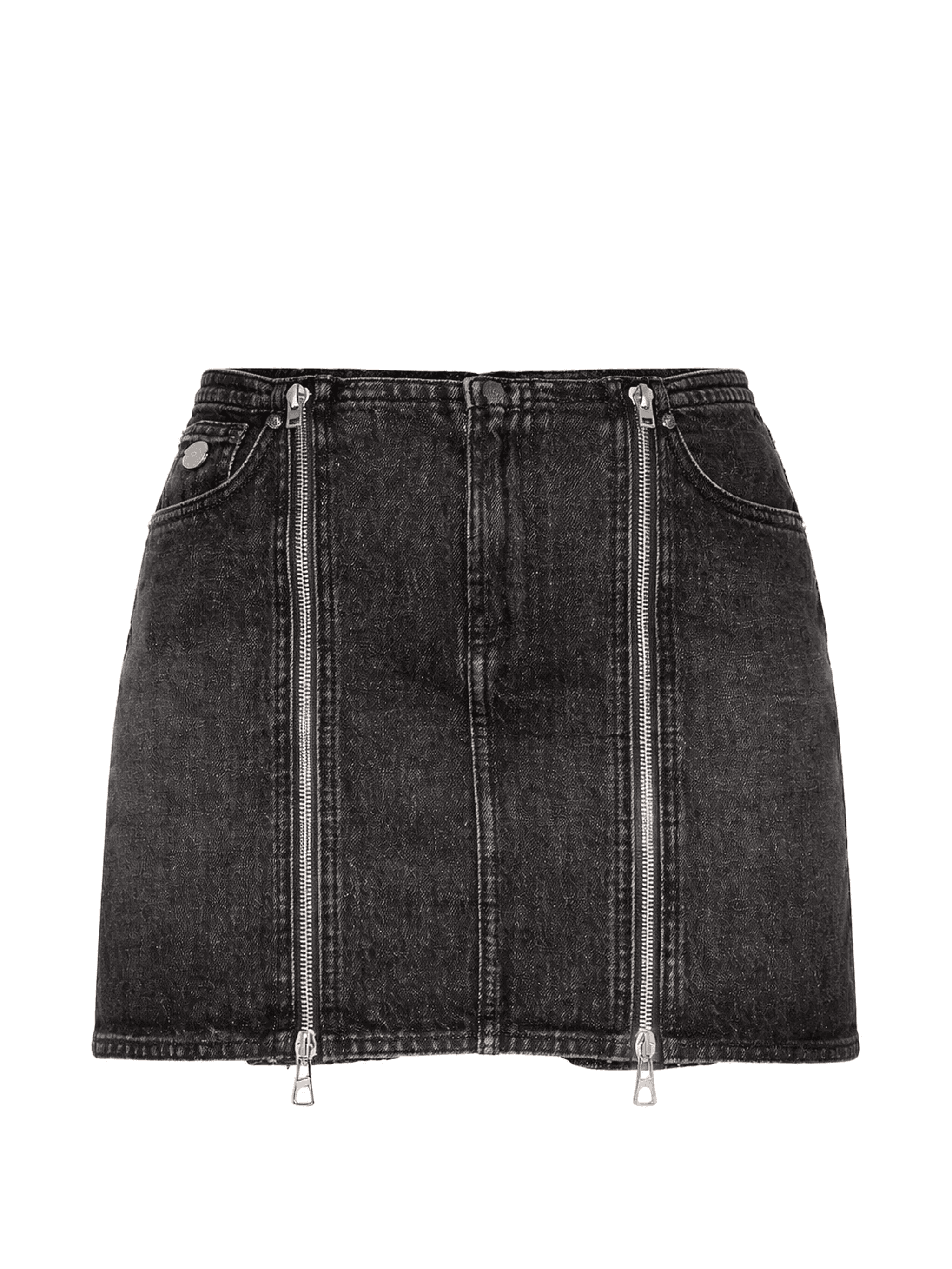 denim zipped mini skirt - Image 1