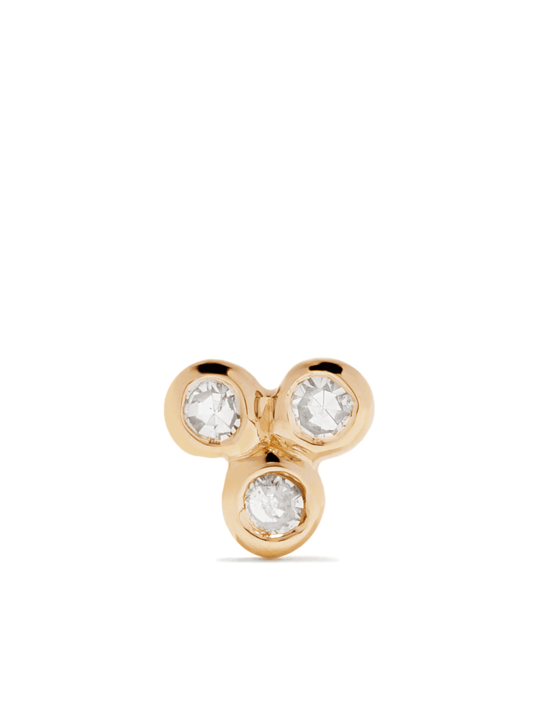 14kt yellow gold Triad diamond stud - Image 1