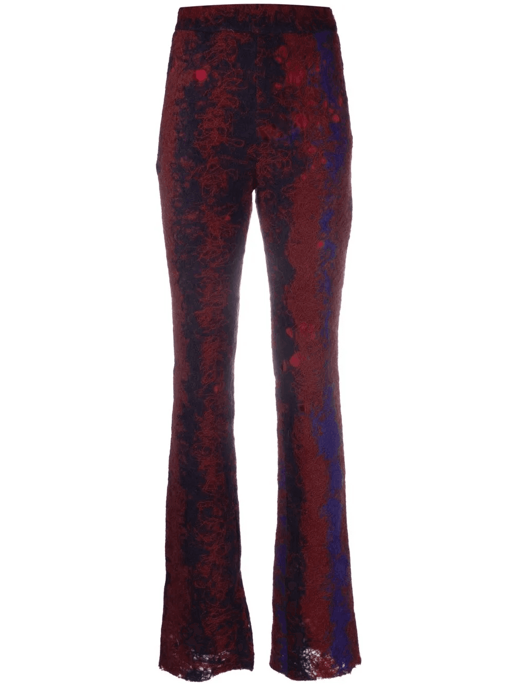 flared contrasting-stitch trousers - Image 1