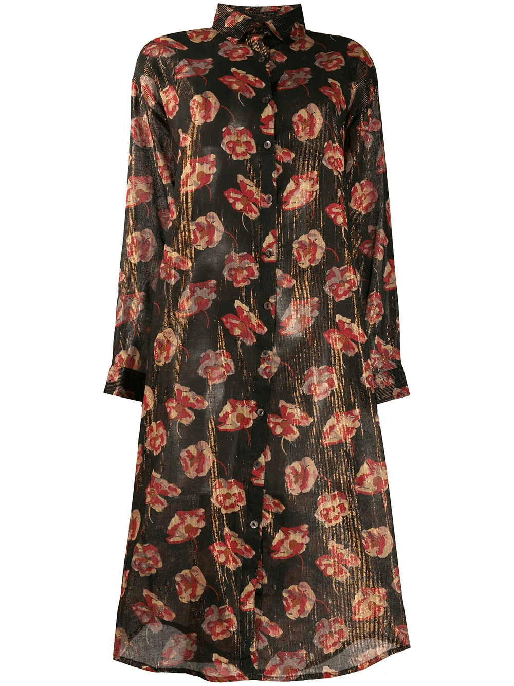 sheer floral print dress - Image 1