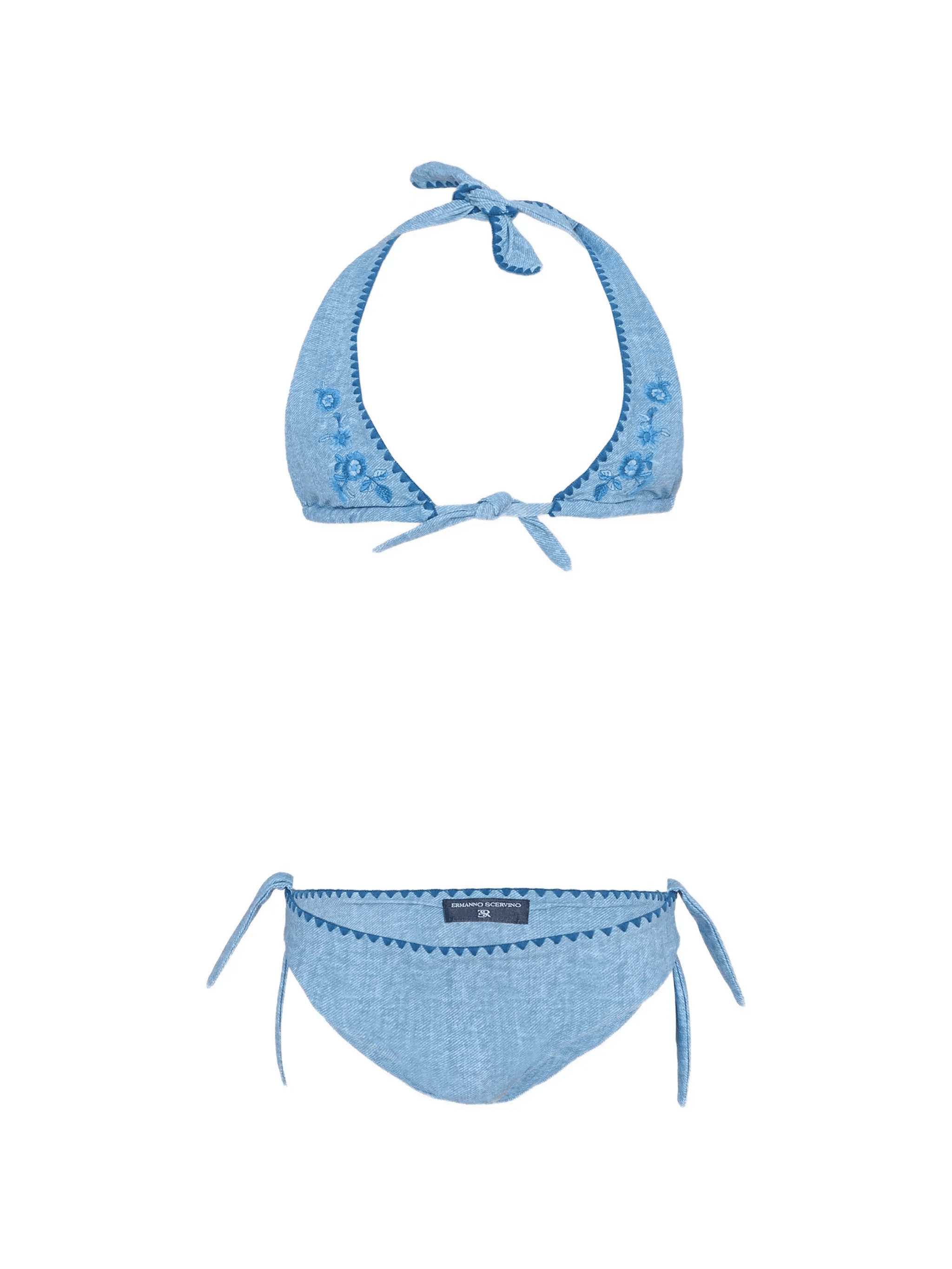 floral-embroidered triangle bikini - Image 1