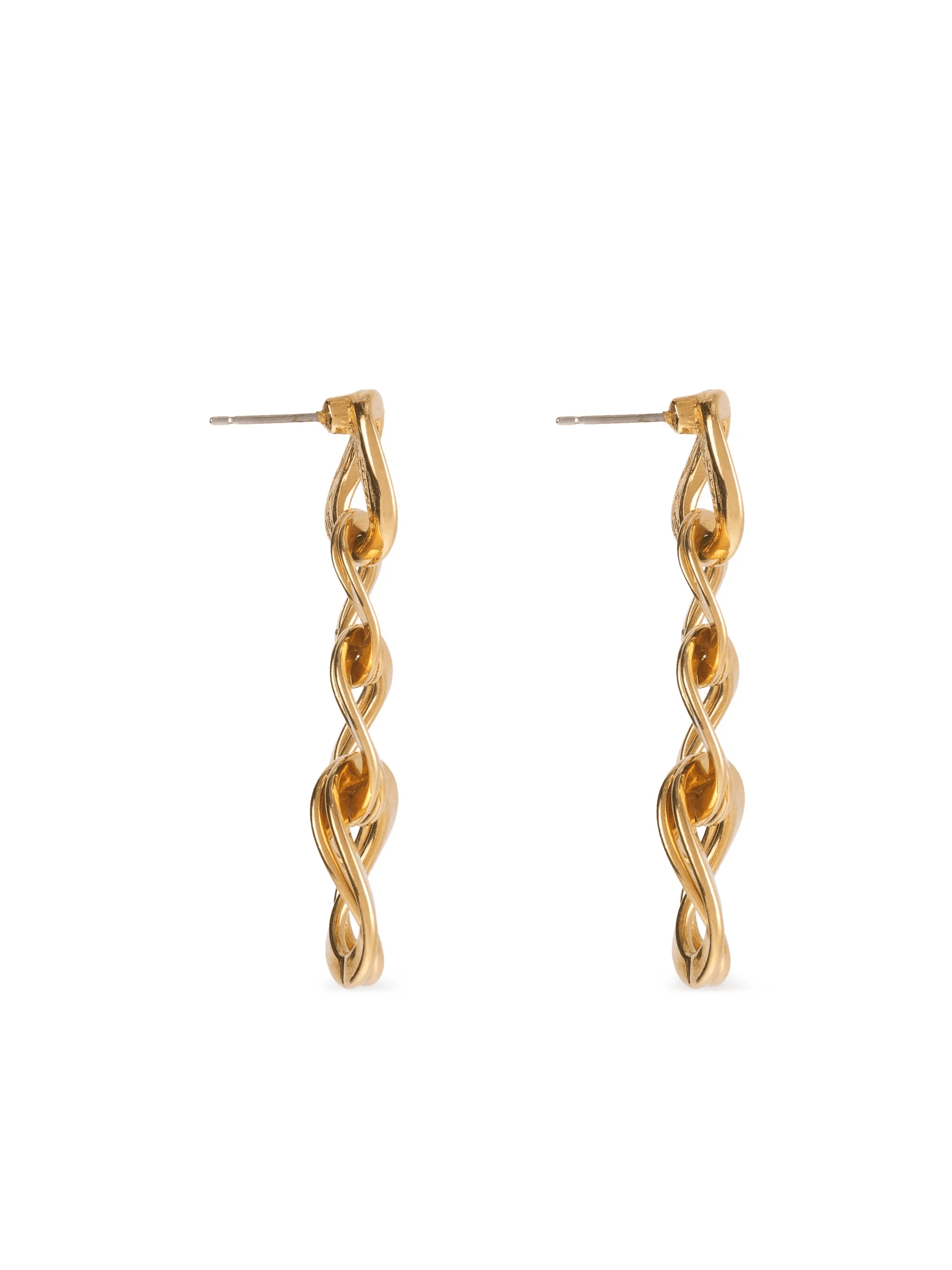 1980s chain-link drop earrings - Image 1