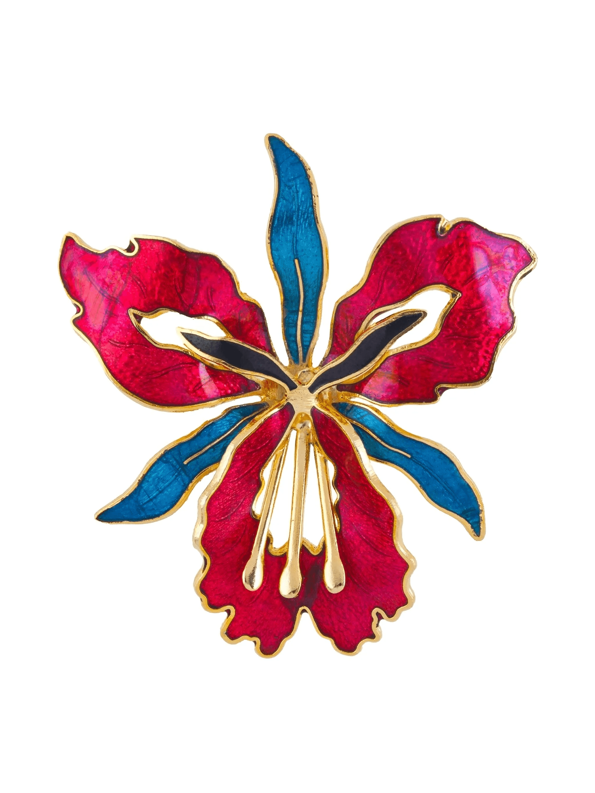 1980s orchid-shaped brooch - Image 1