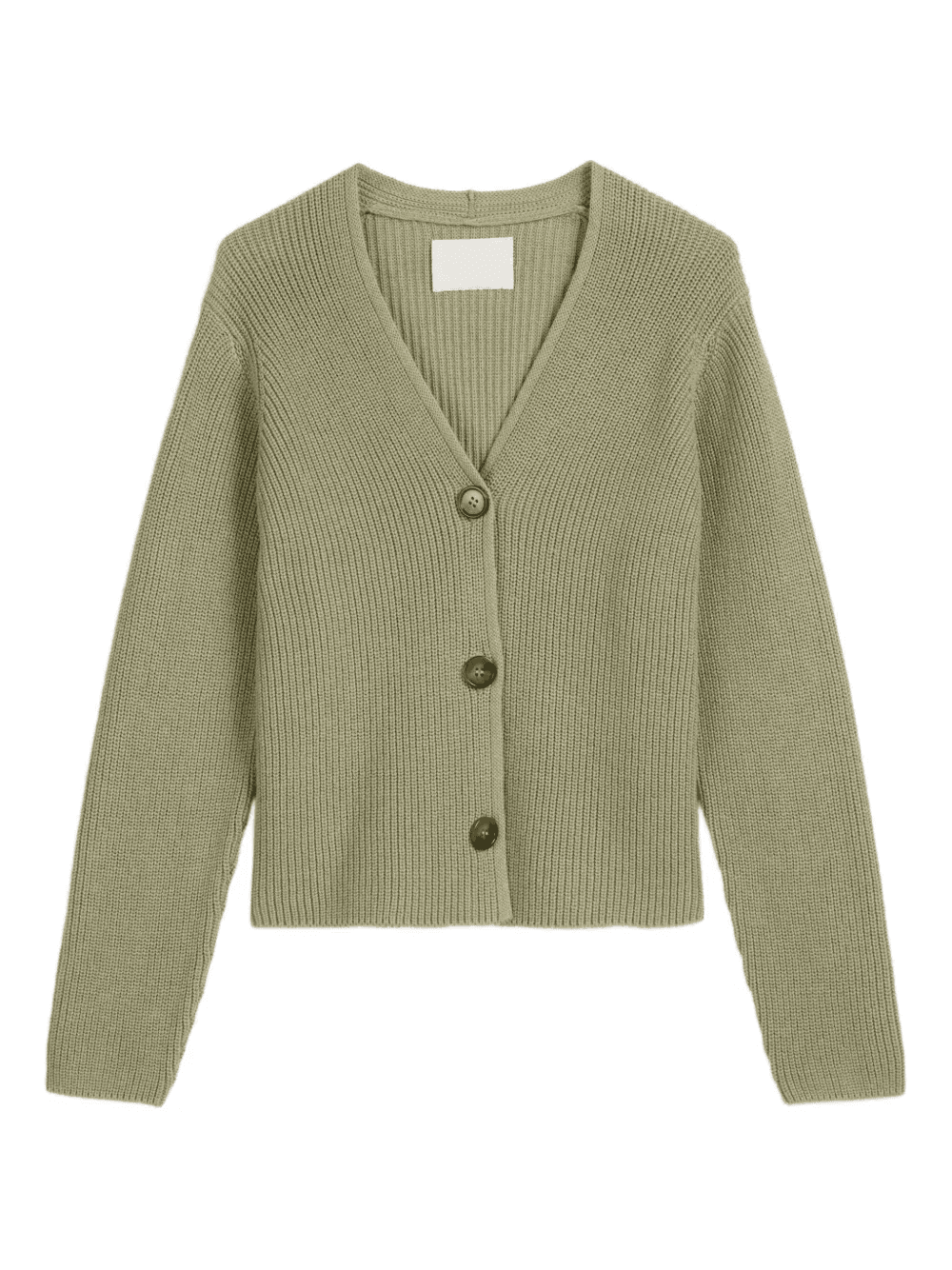 button-front ribbed cardigan - Image 1