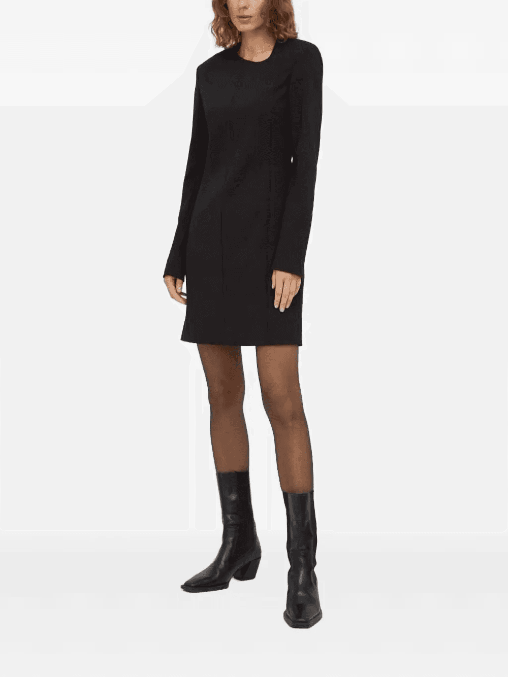 long-sleeve panelled mini day dress - Image 1