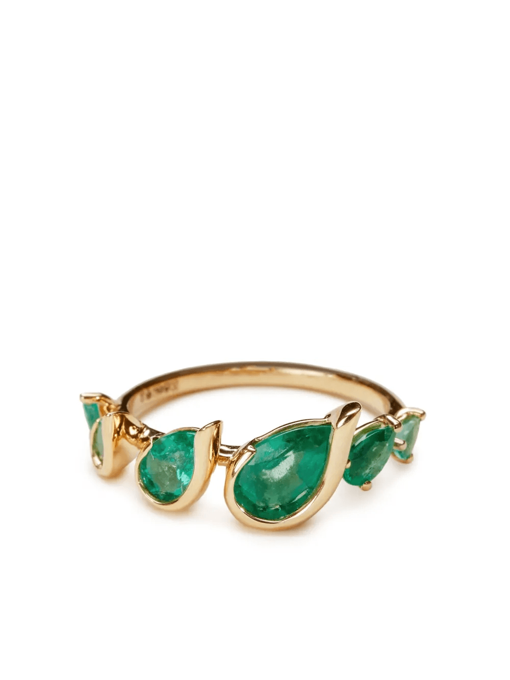 18kt yellow gold Flicker emerald ring - Image 1