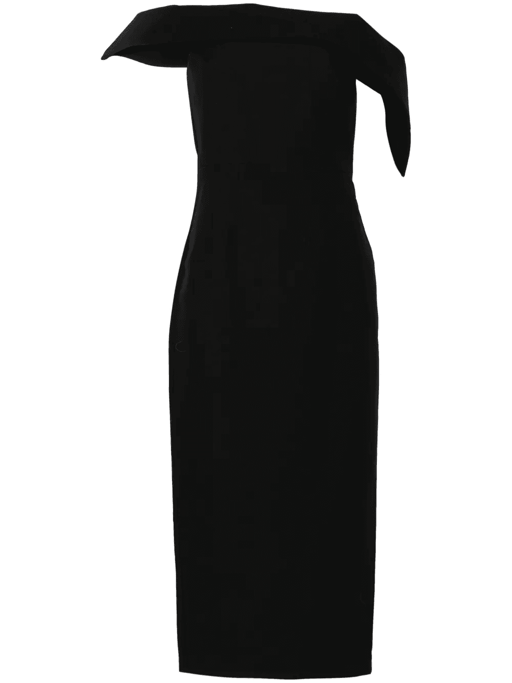 off-shoulder crepe midi dress - Image 1