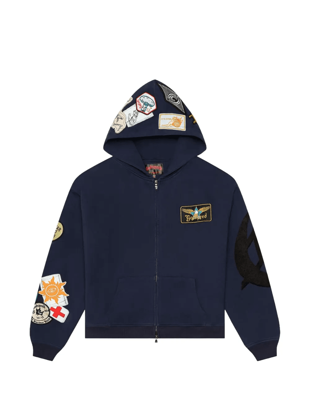 appliqued zip hoodie - Image 1