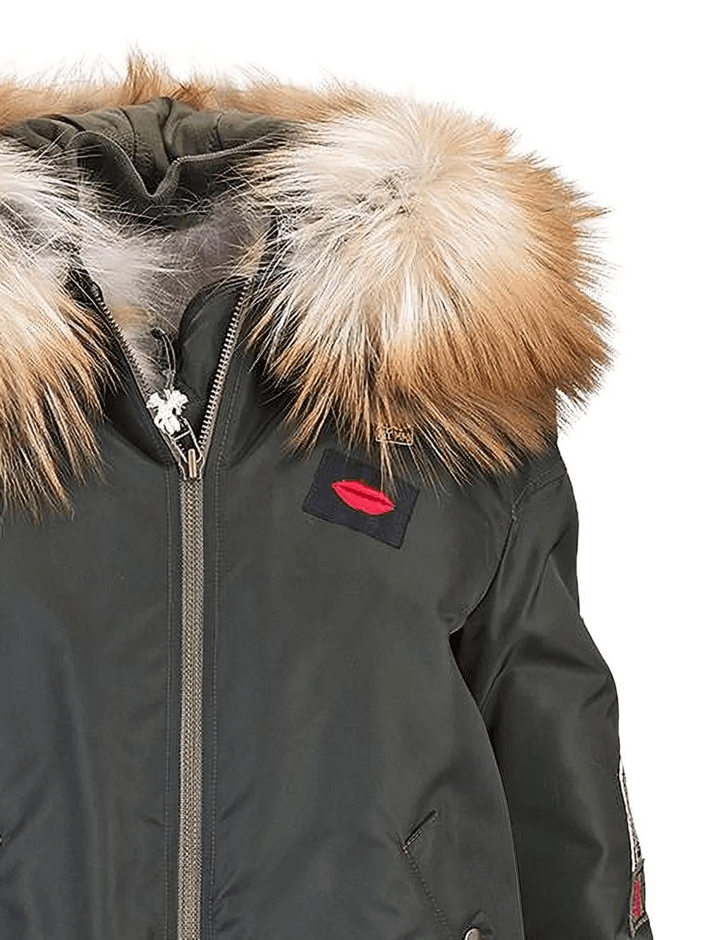 faux-fur trimmed hooded coat - Image 1