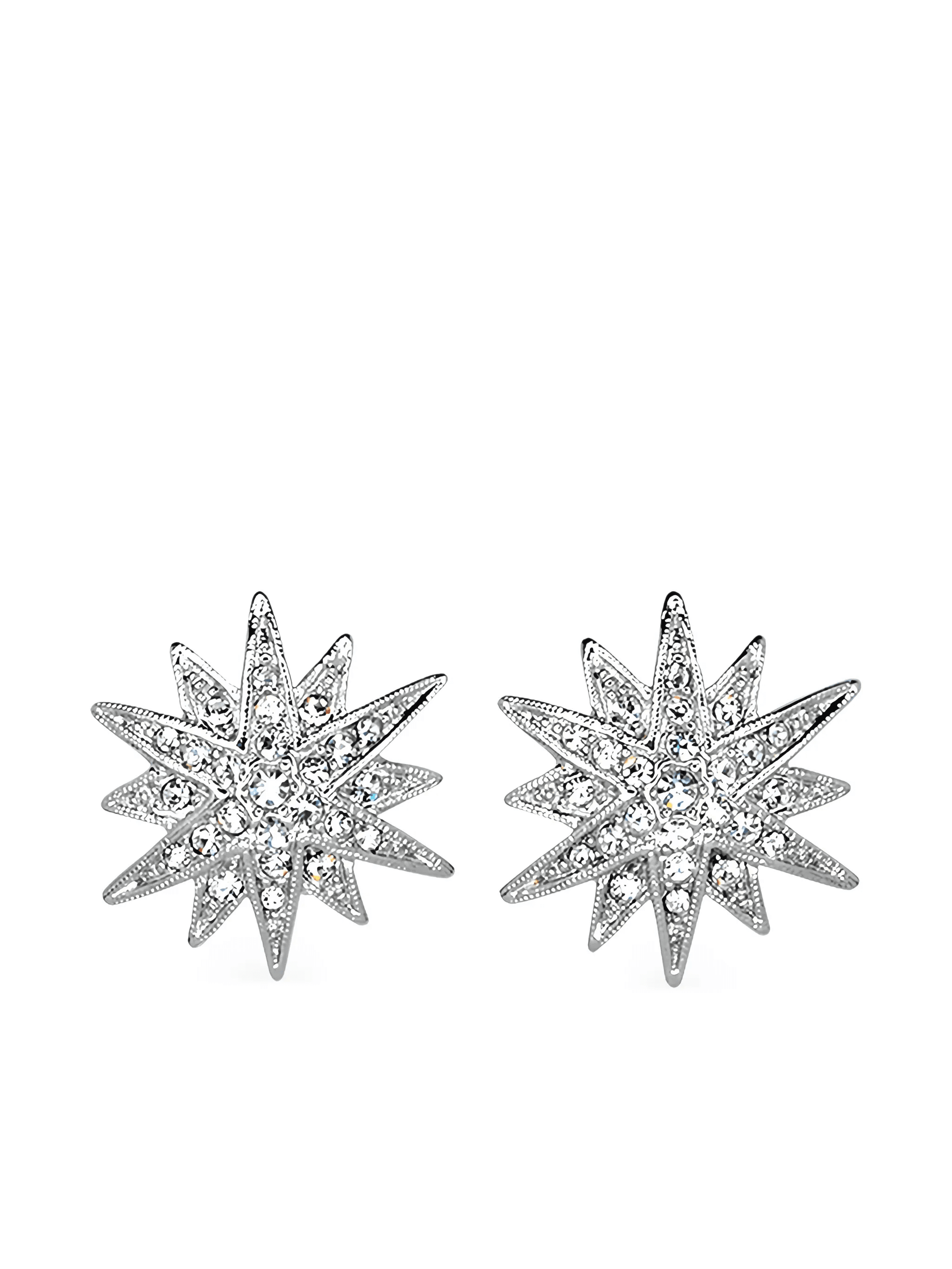rhodium star-shape earrings - Image 1