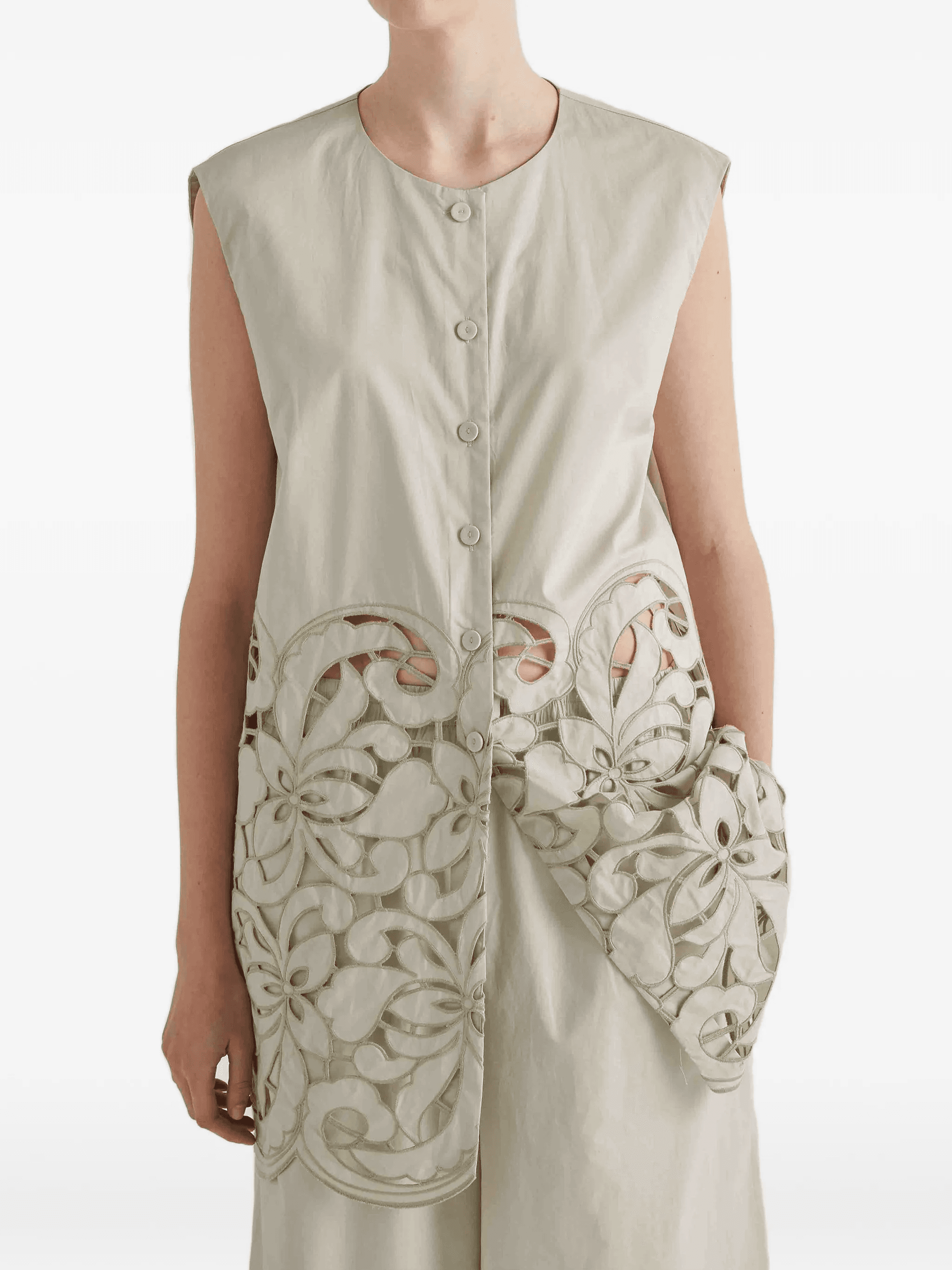 floral cut-out blouse - Image 1