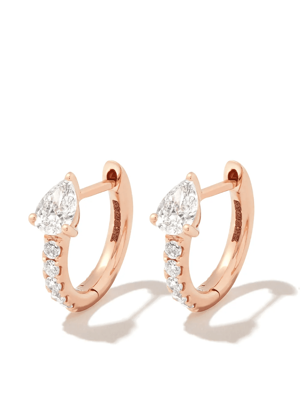 18kt rose gold Bobbi diamond hoop earrings - Image 1