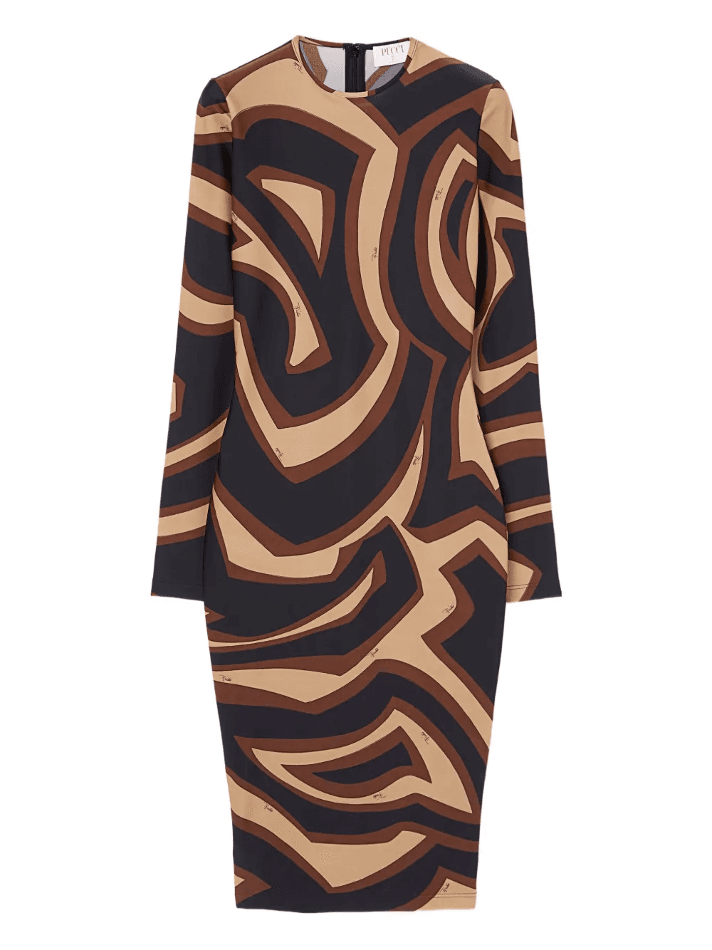 Labirinto-print long-sleeve dress - Image 1