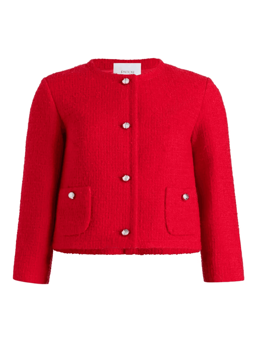 collarless tweed jacket - Image 1