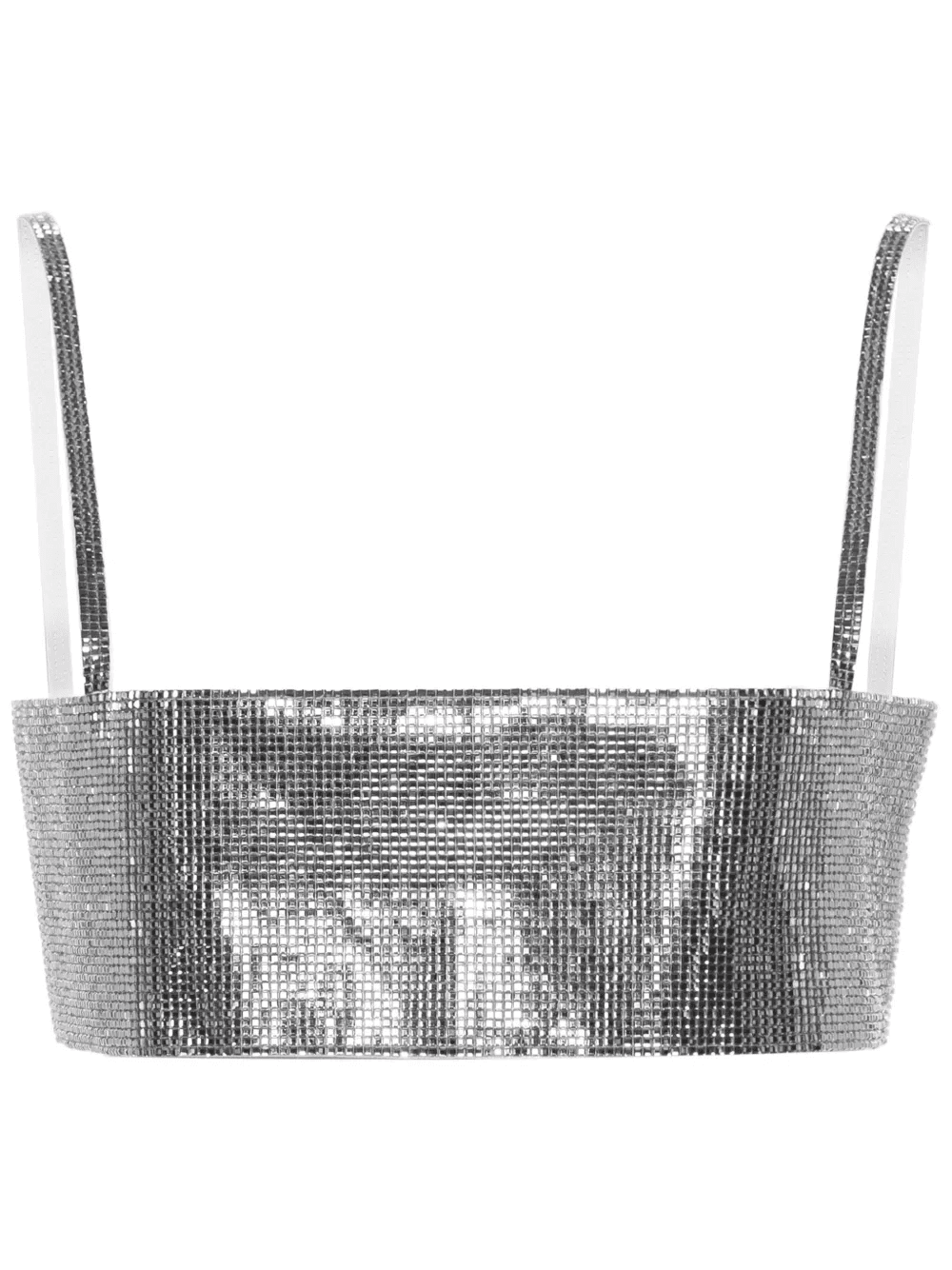 Mirror rhinestone-embellished crop top - Image 1