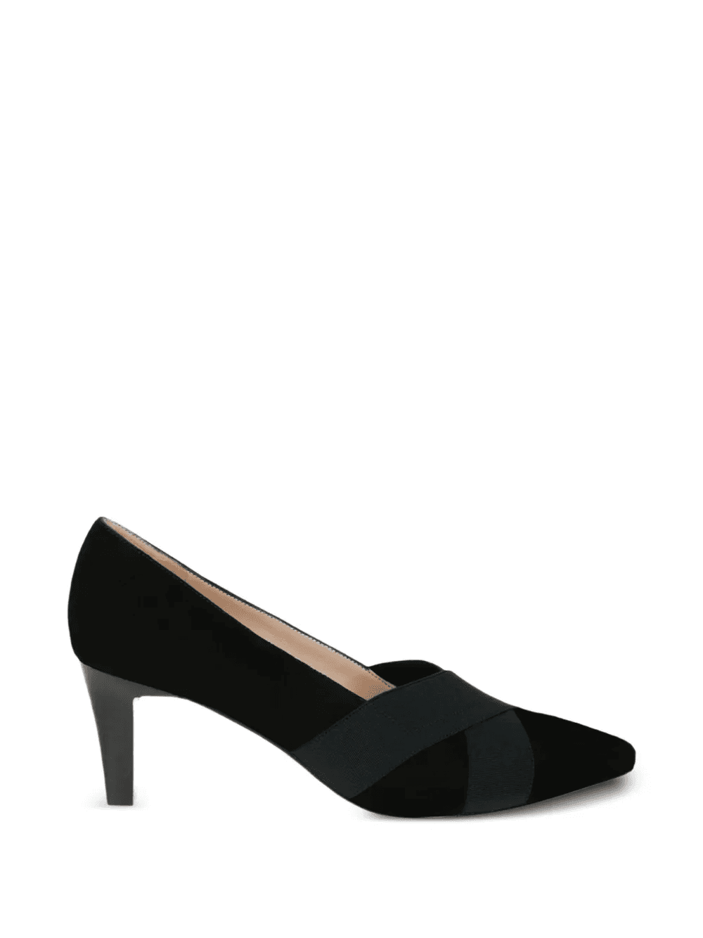 elastic strap suede pumps - Image 1