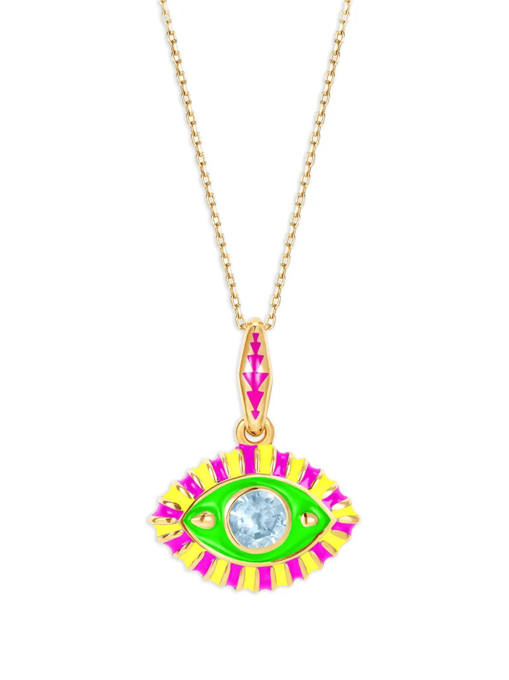 14K yellow gold Life In Colour Eye pendant necklace - Image 1