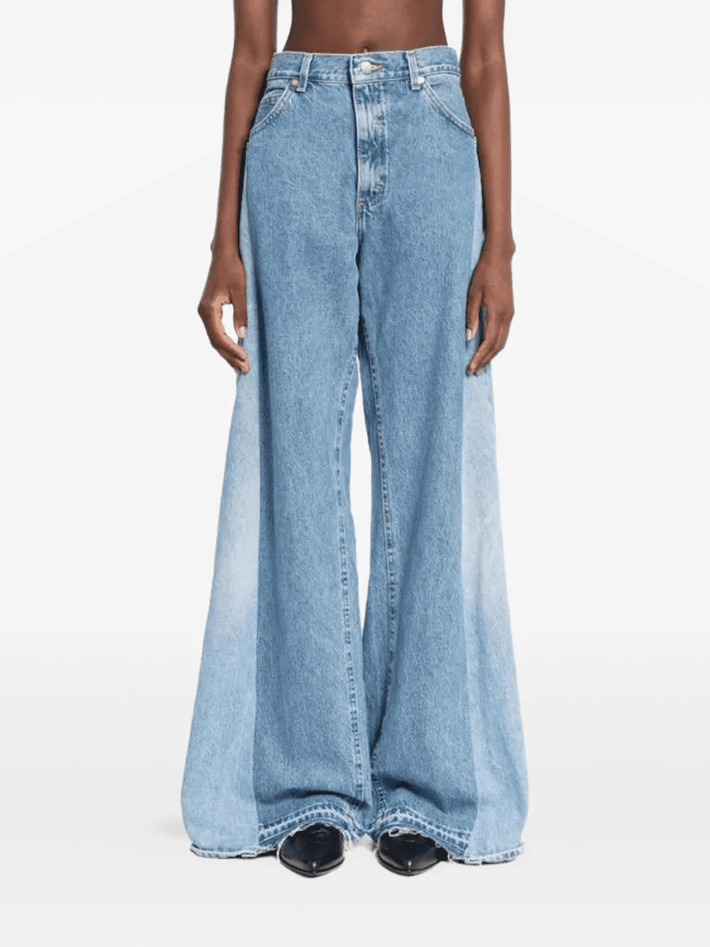 panelled wide-leg jeans - Image 1