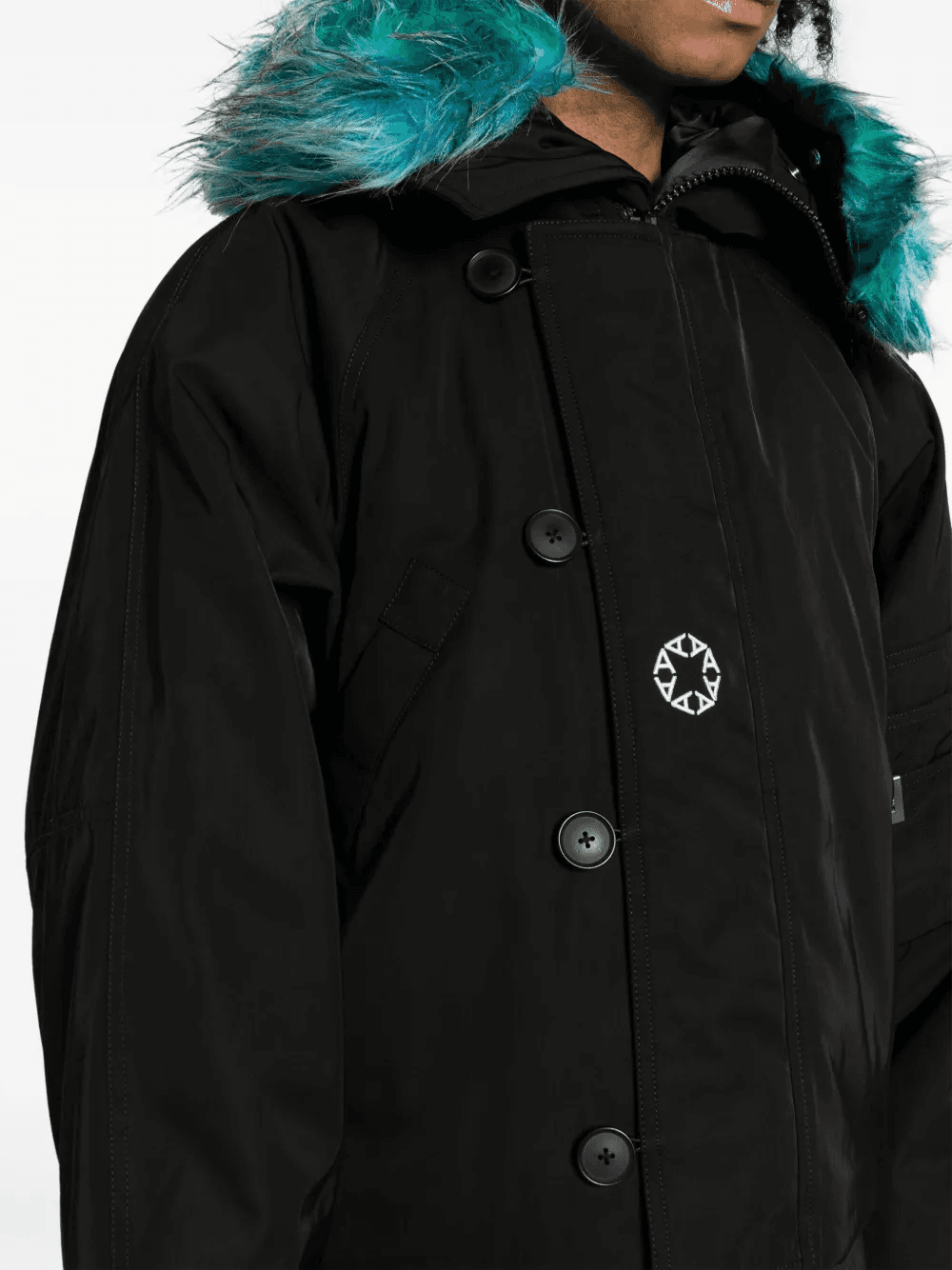 graphic-print padded hooded jacket — Image 2