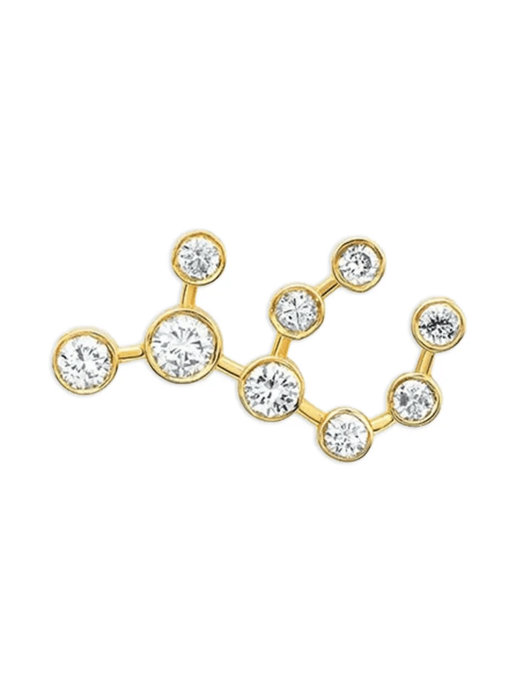 14K yellow gold Virgo diamonds single earring - Image 1