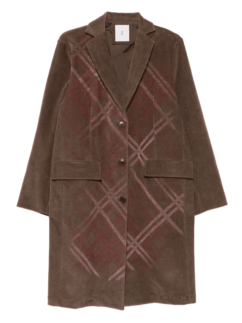 checked corduroy coat - Image 1
