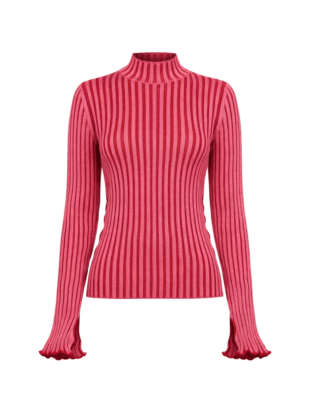 striped long-sleeve ruffled sweater - Image 1