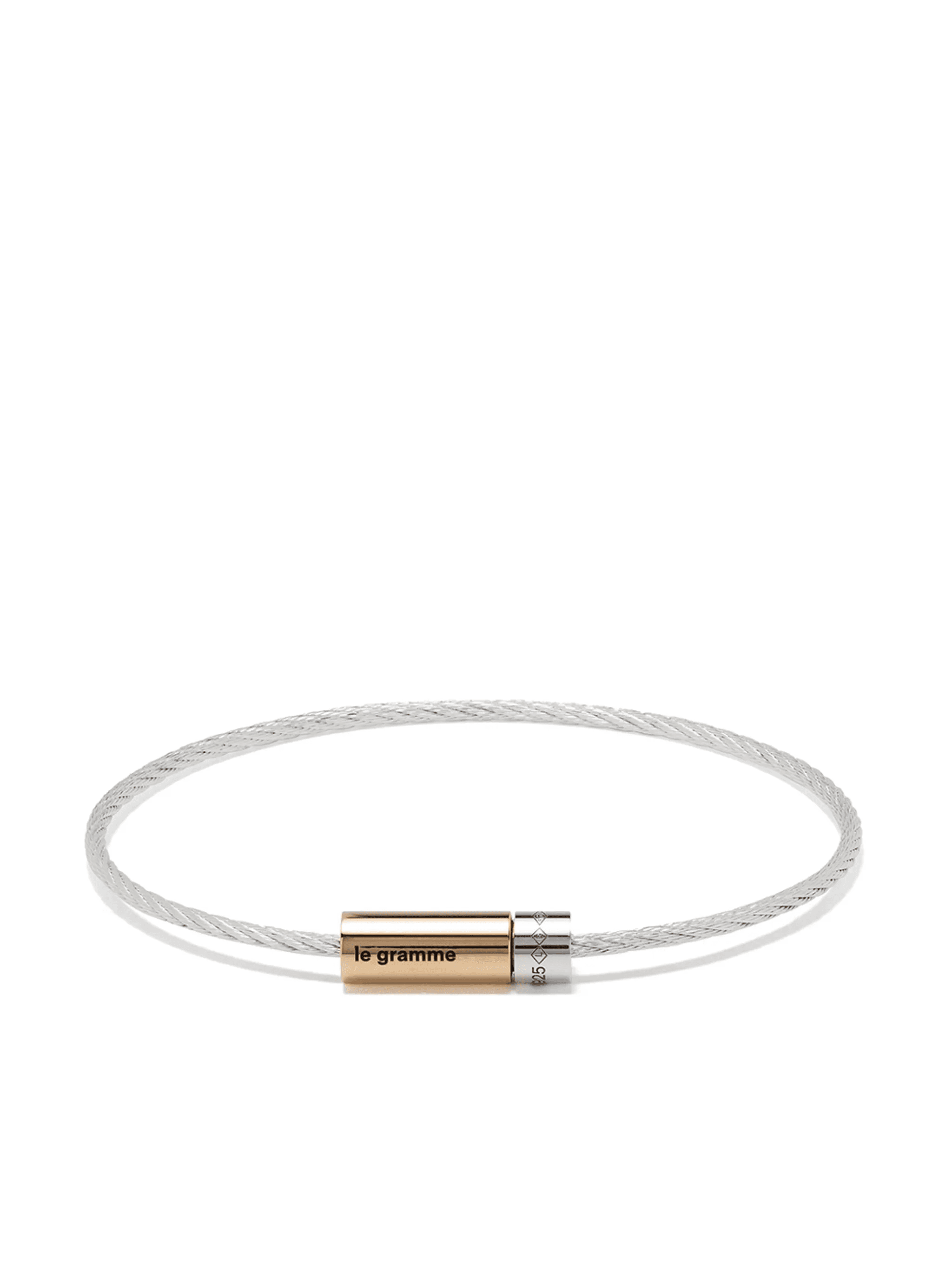 18kt gold and silver 7g polished bicolor cable bracelet - Image 1