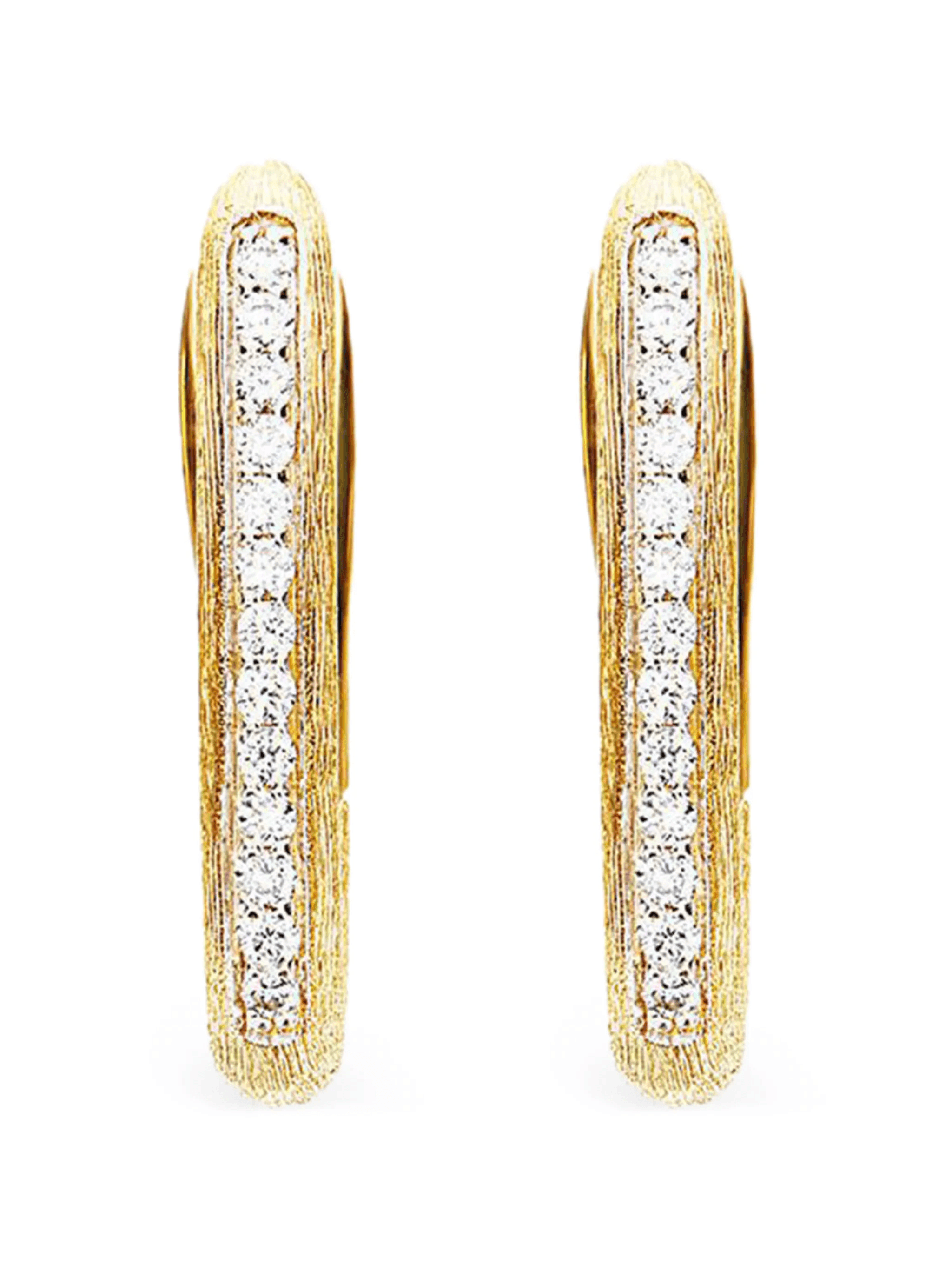 18K yellow gold small Libera diamond earrings - Image 1