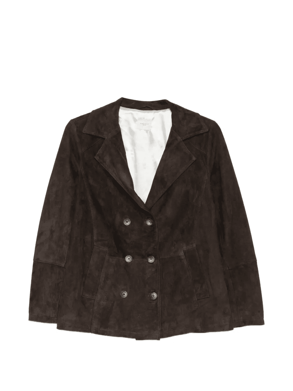 double-breasted suede blazer - Image 1