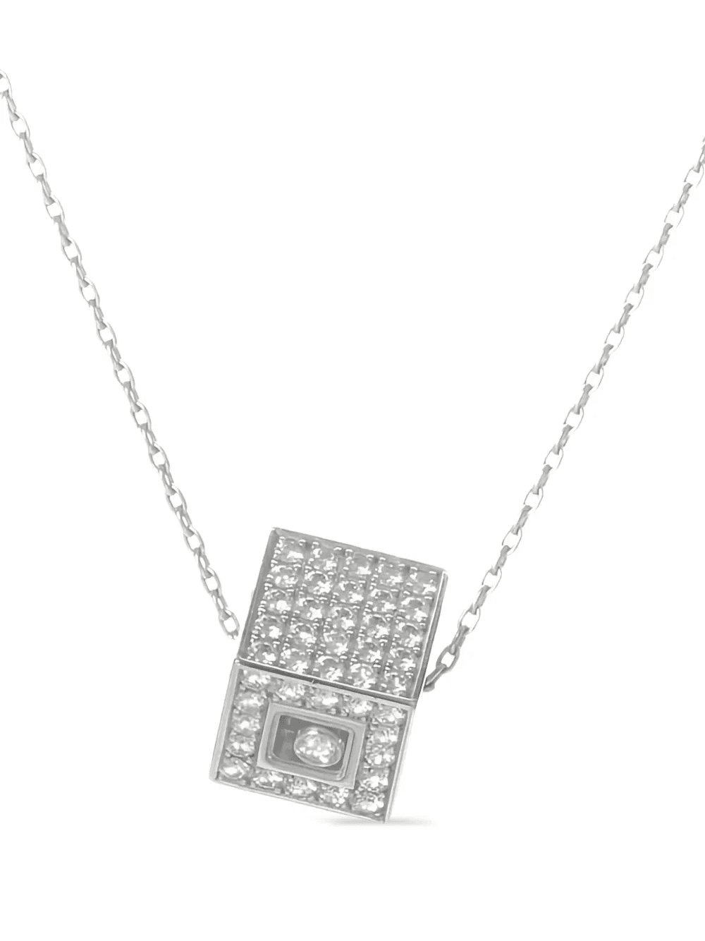 18K  white gold Happy diamonds necklace - Image 1