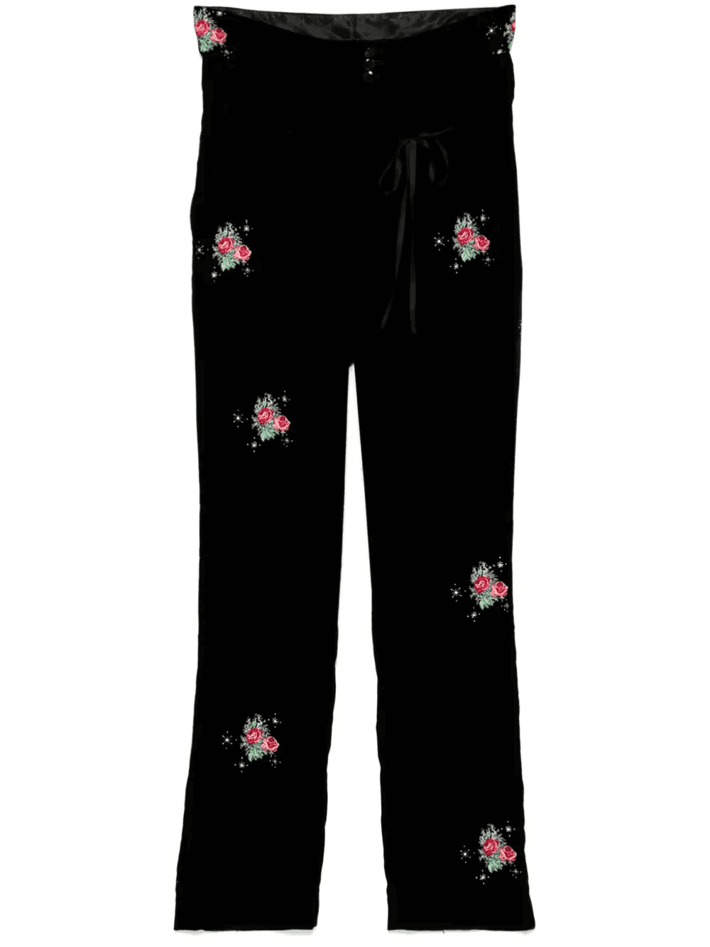 embroidered floral trousers - Image 1