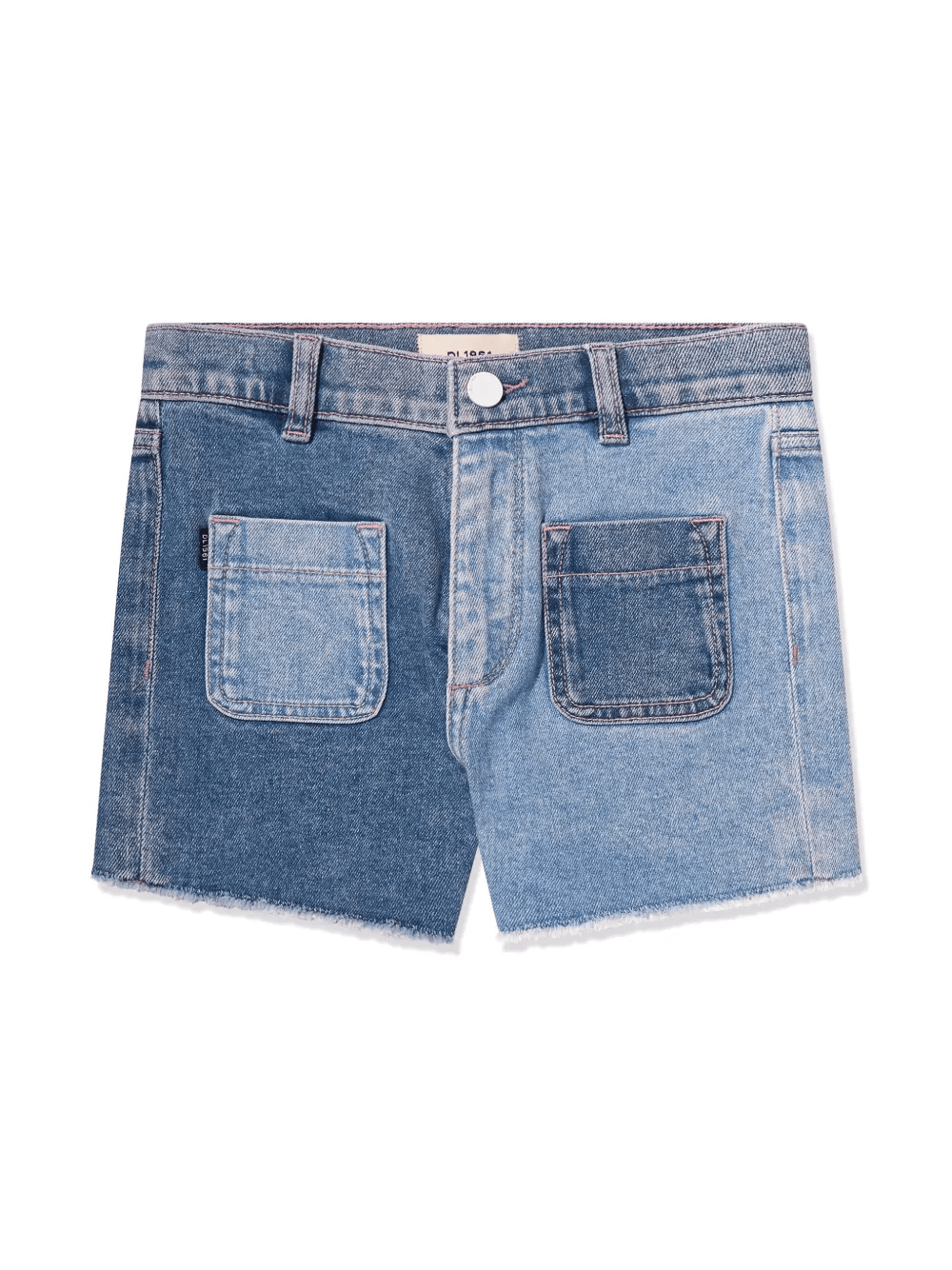 colour-block denim shorts - Image 1