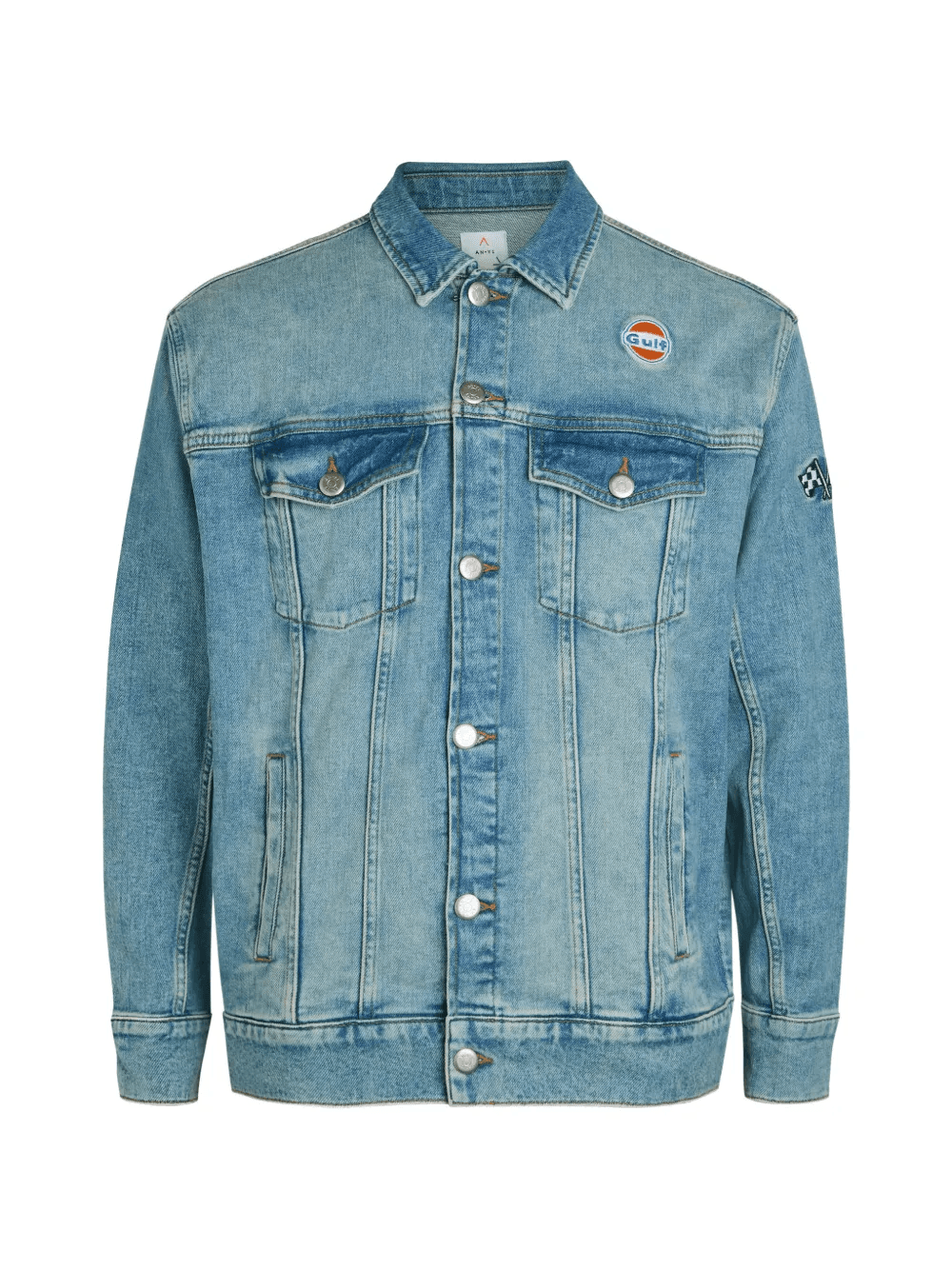 Star-panelled stretch-denim jacket - Image 1