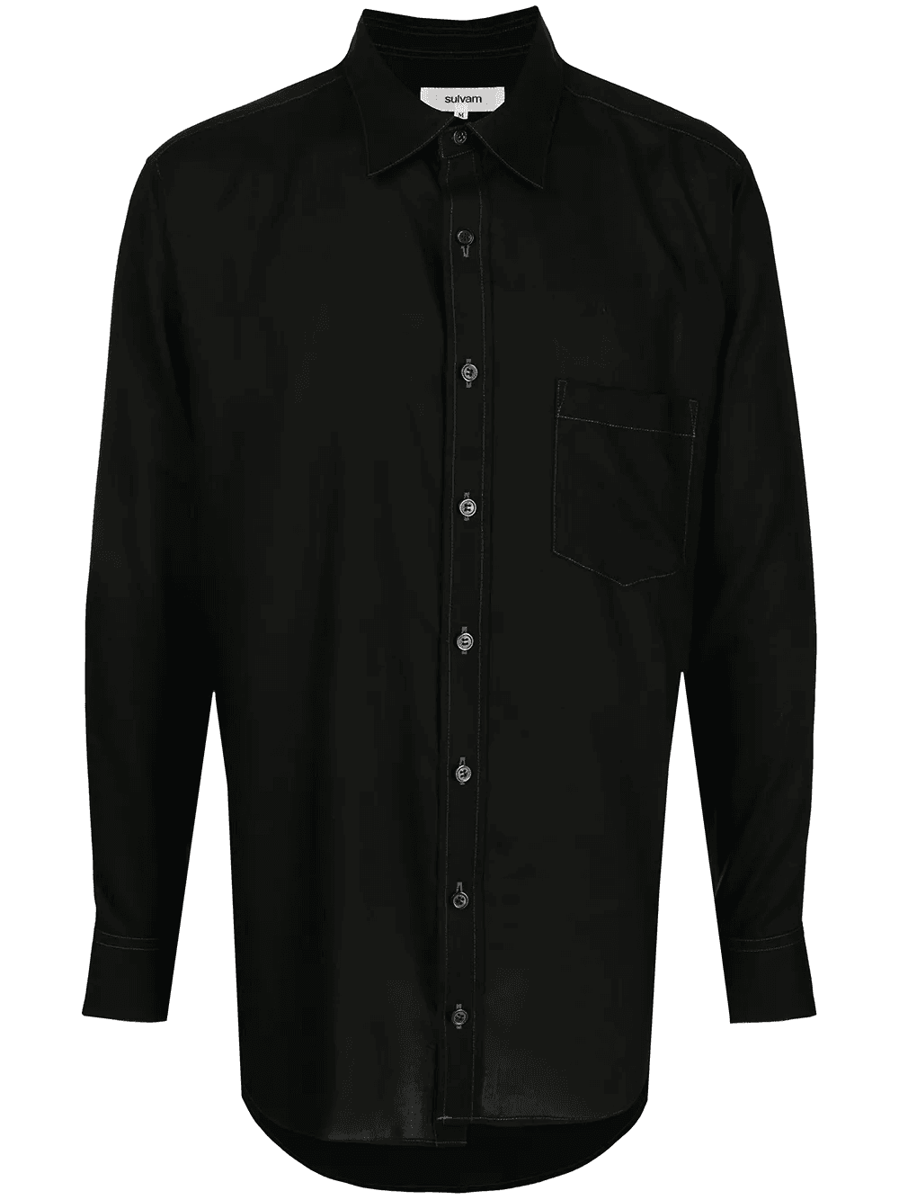 contrast-stitch long-sleeve shirt - Image 1