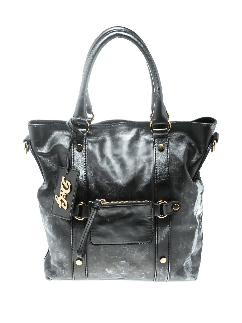 metallic leather shoulder bag - Image 1