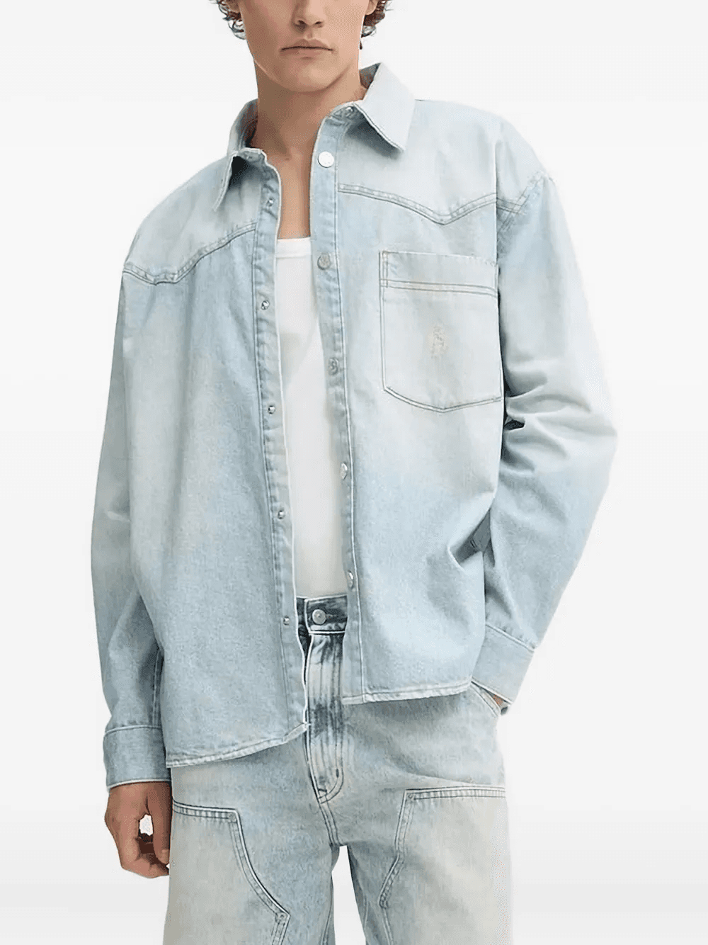 Zayne western-pocket denim shirt - Image 1