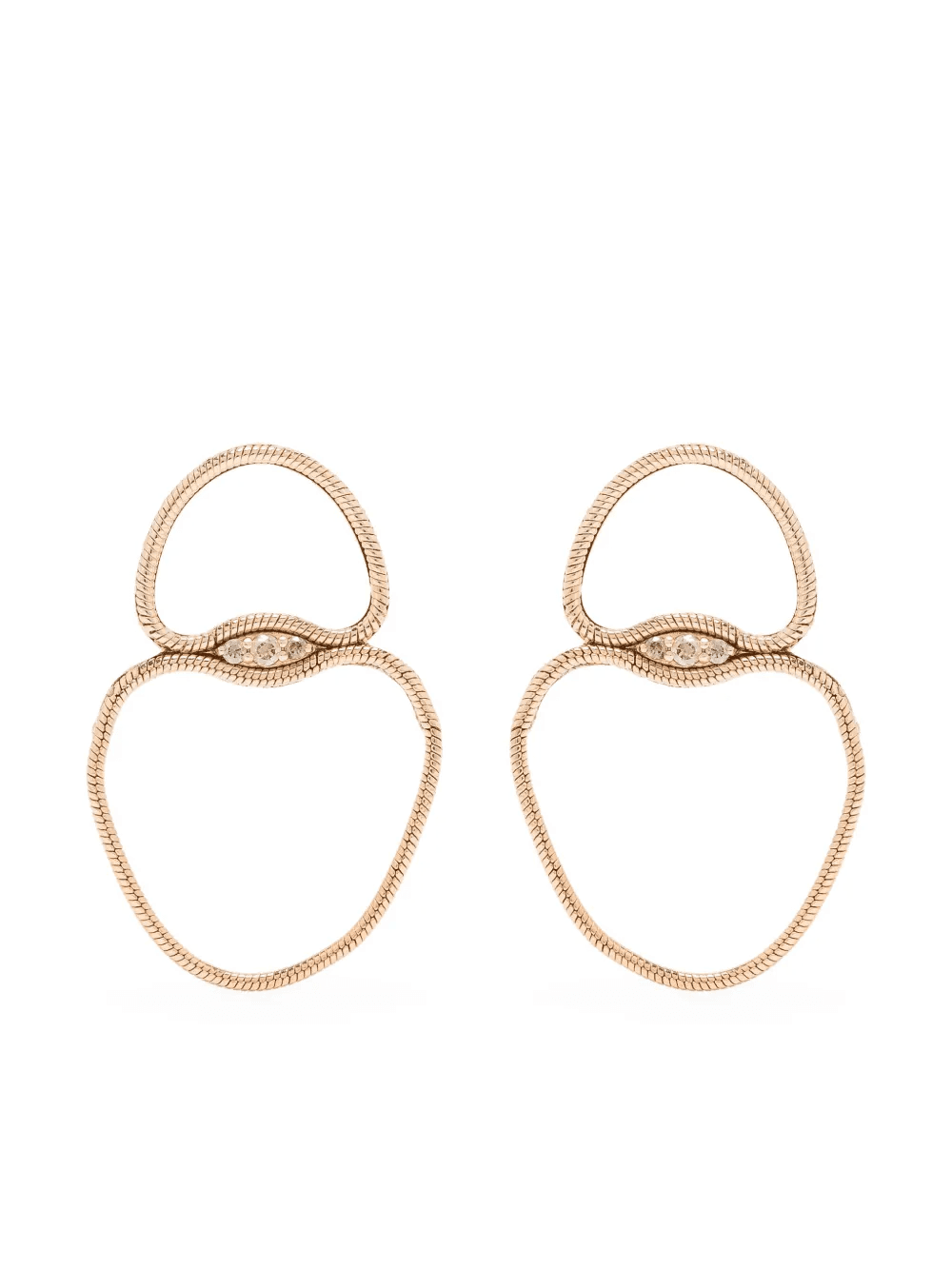 18kt rose gold small Fluid Diamonds earrings - Image 1