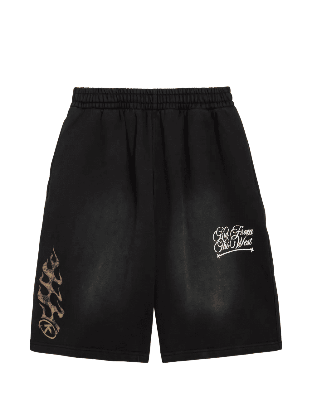 flame-print logo-print shorts - Image 1