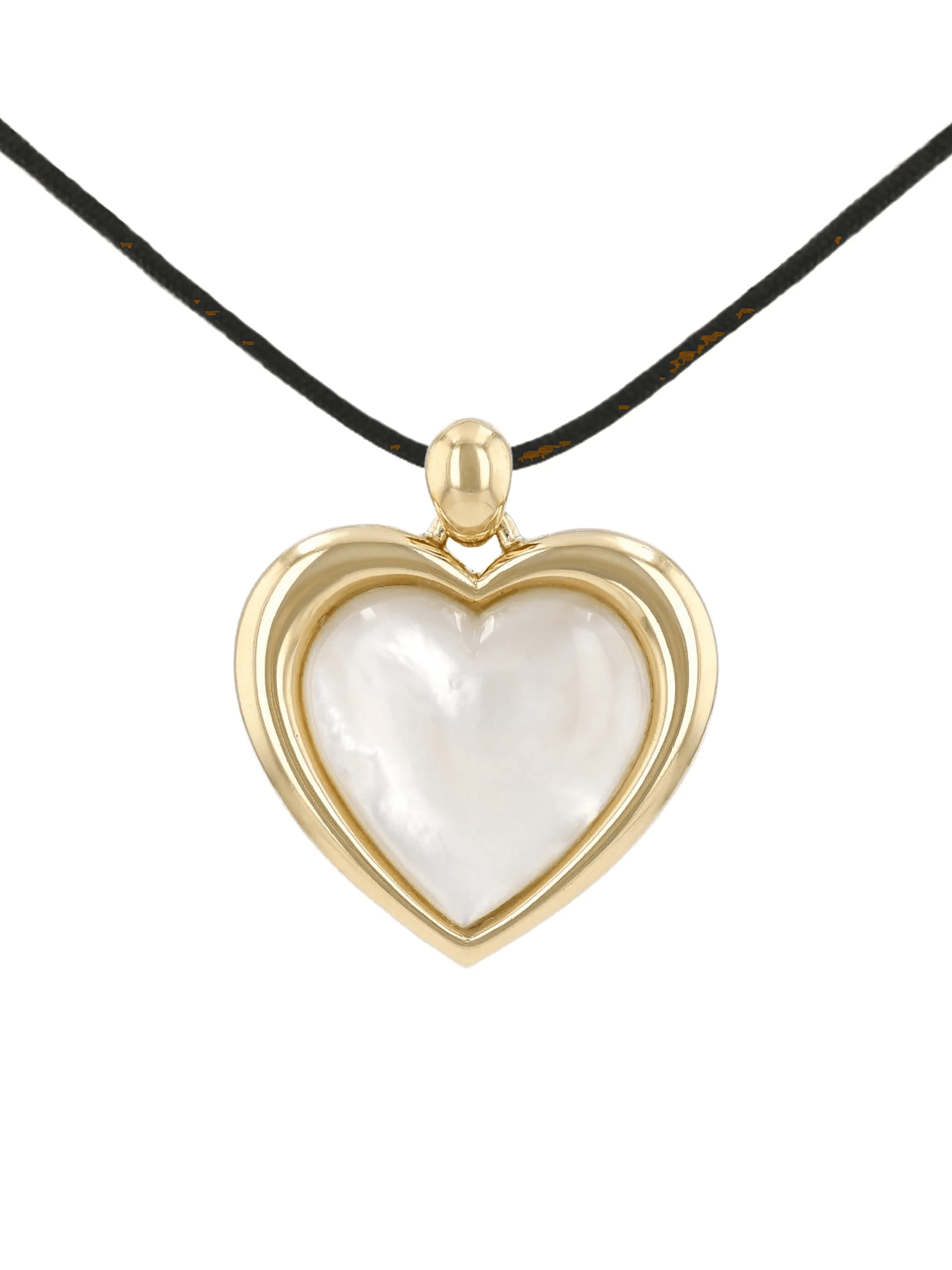 1980s heart-shaped mother-of-pearl pendant - Image 1