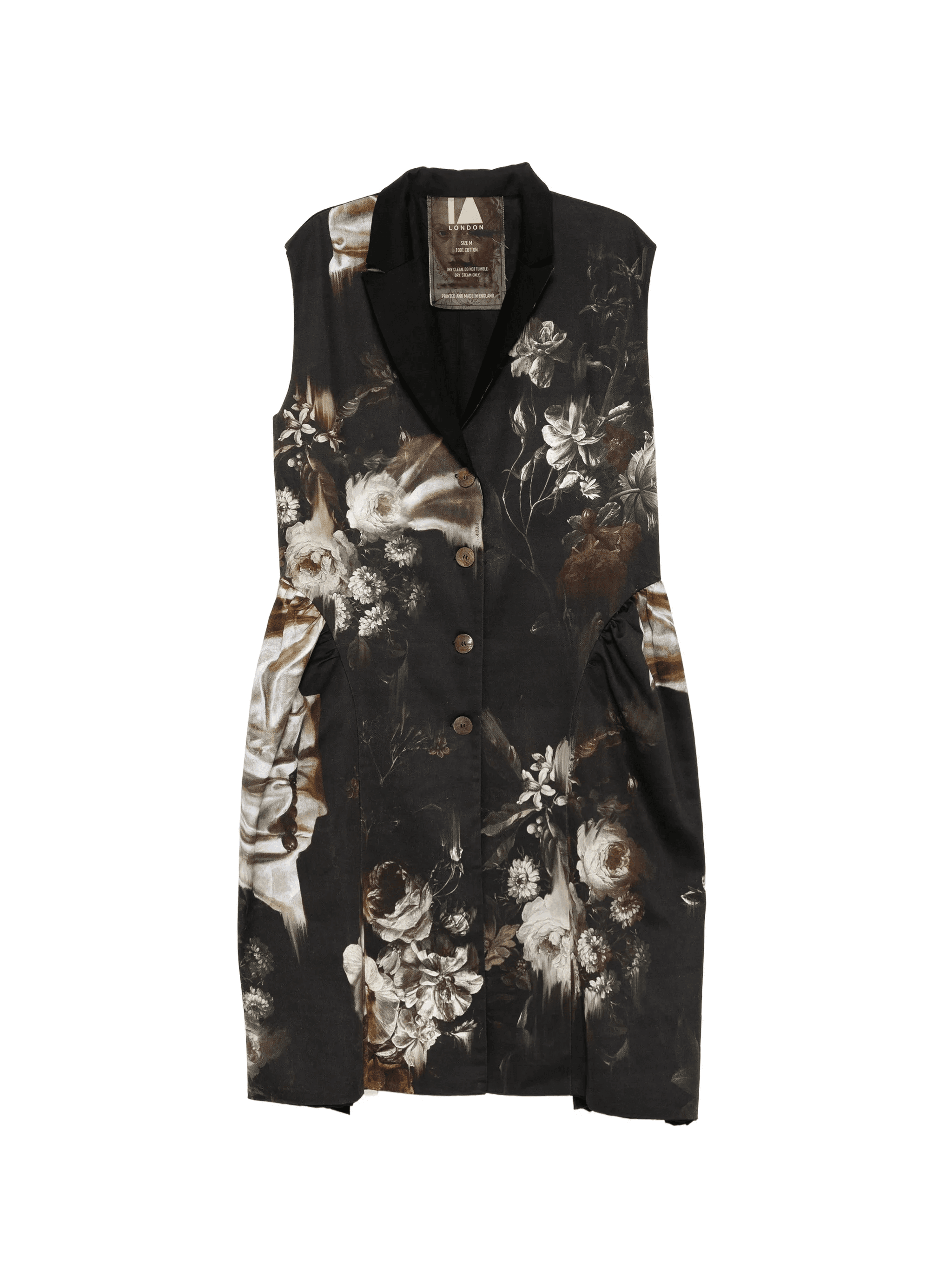 floral-print sleeveless coat - Image 1