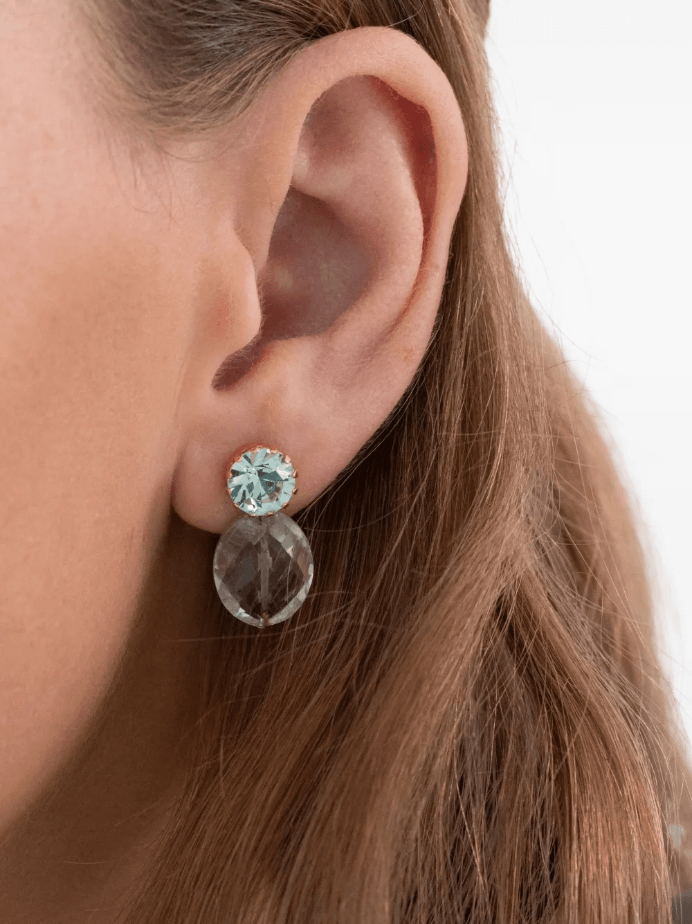 green amethyst round ember earrings - Image 1