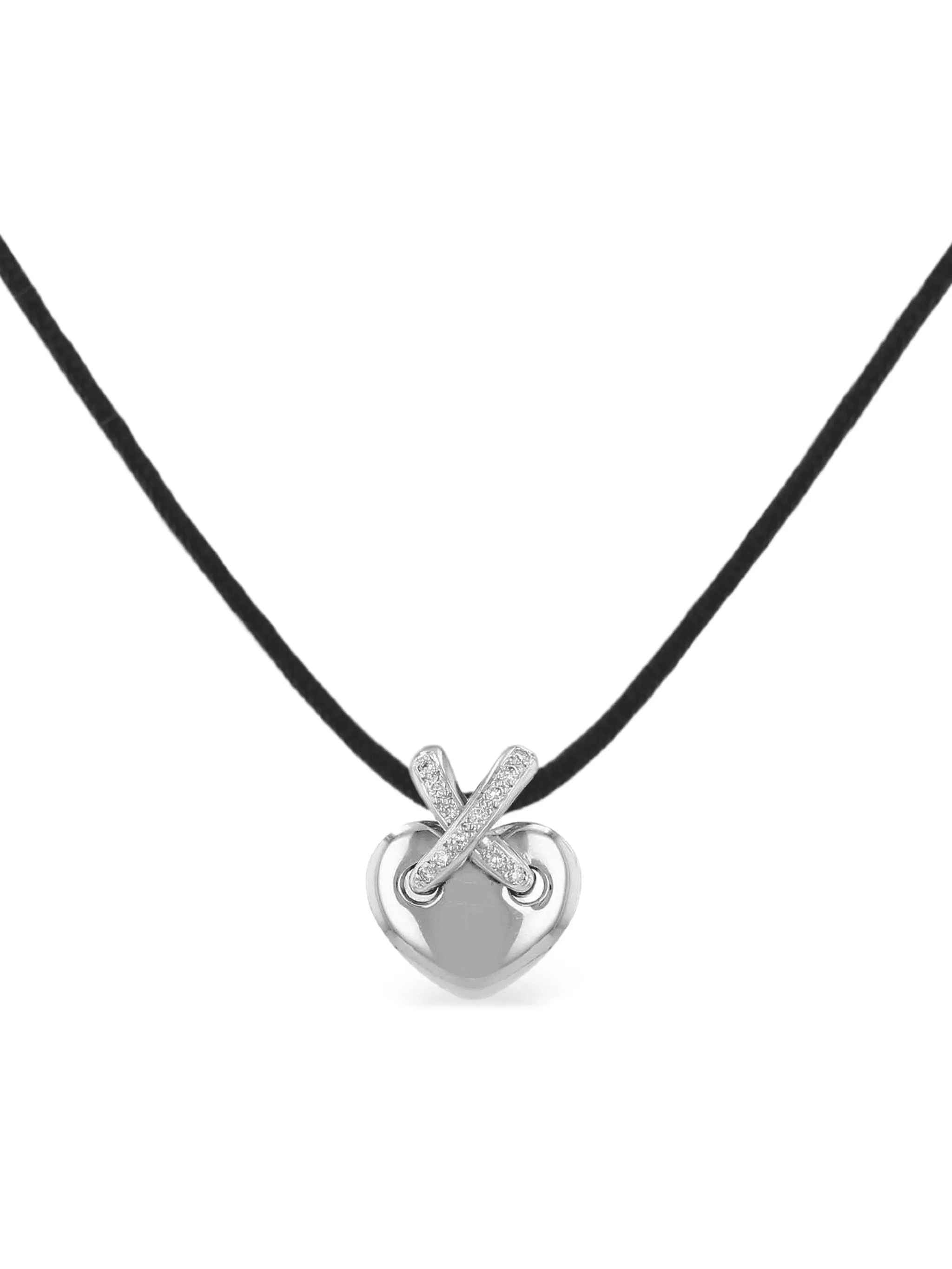 1990s  Lien diamond heart pendant - Image 1